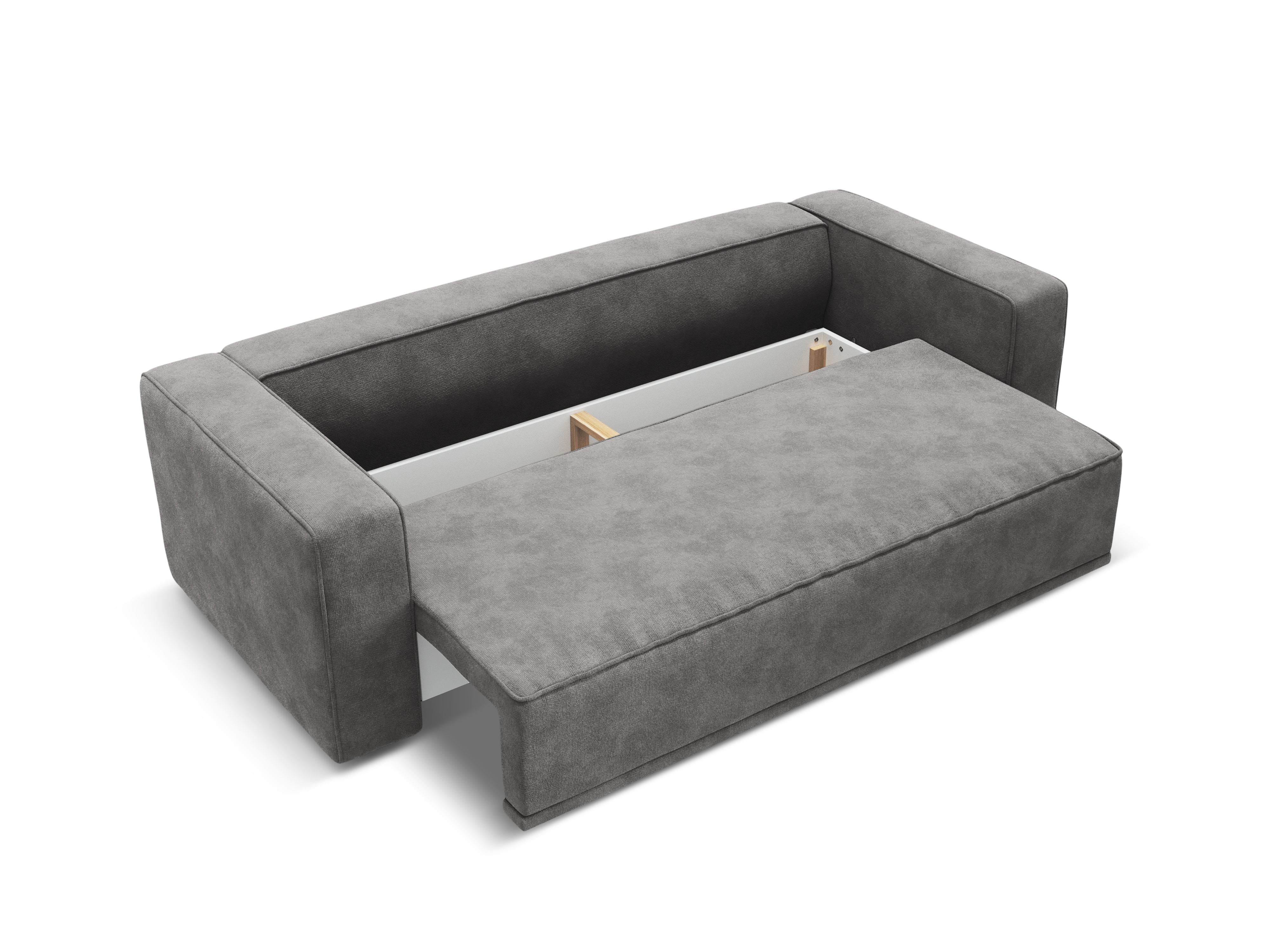 Sofa sametová s funkcí spaní RIBES šedá