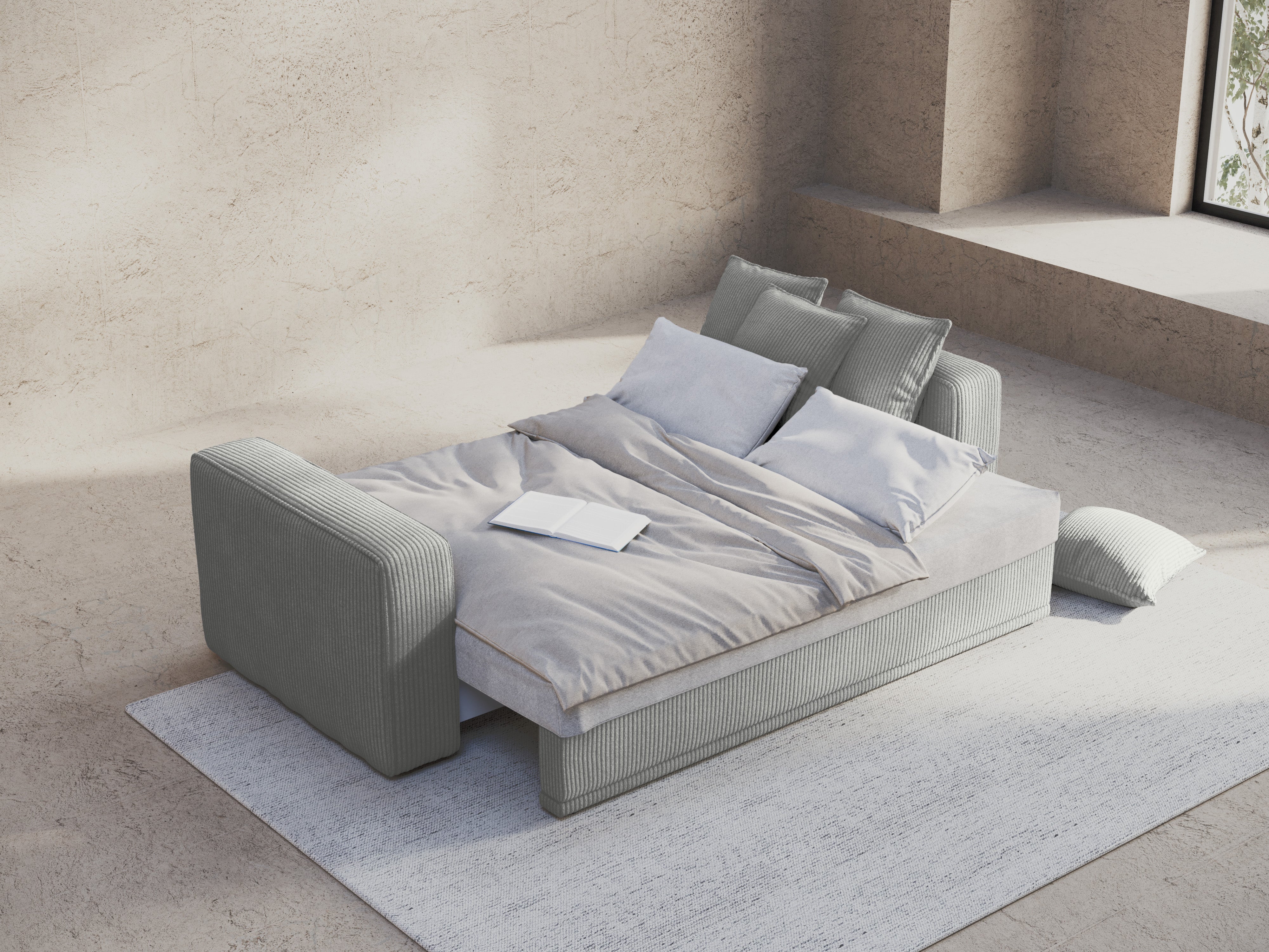 Sofa s funkcí spaní RIBES šedý štruks