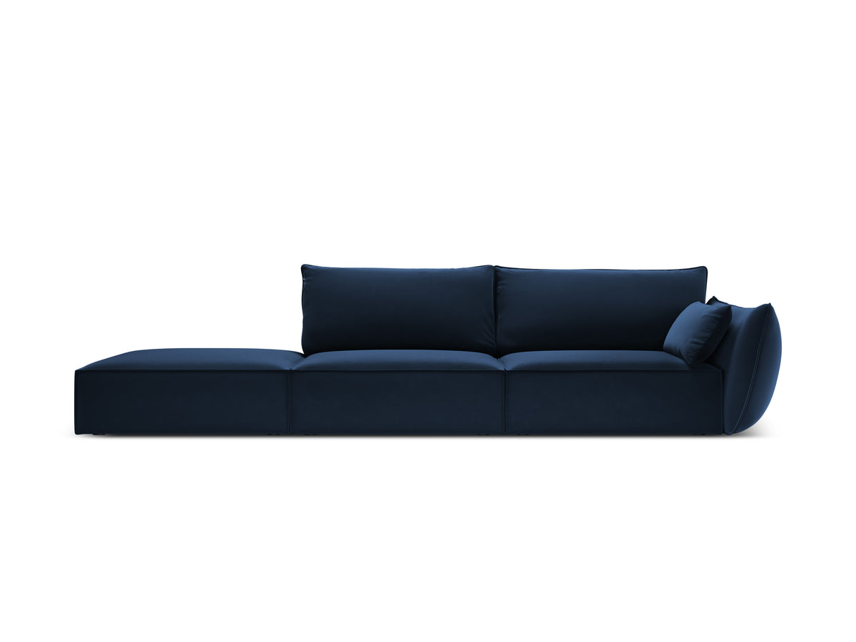 Sofa sametová levostranná otevřená VANDA granátová