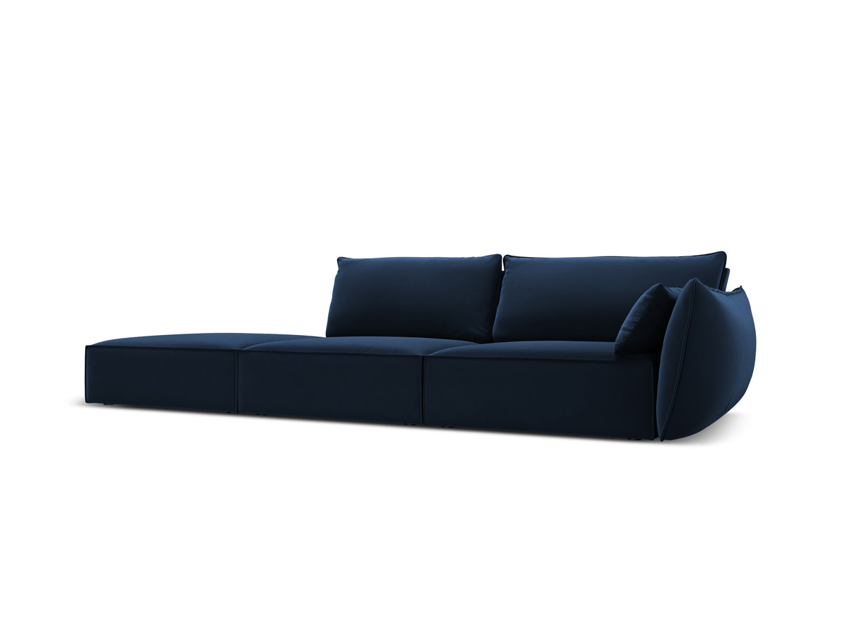 Sofa sametová levostranná otevřená VANDA granátová