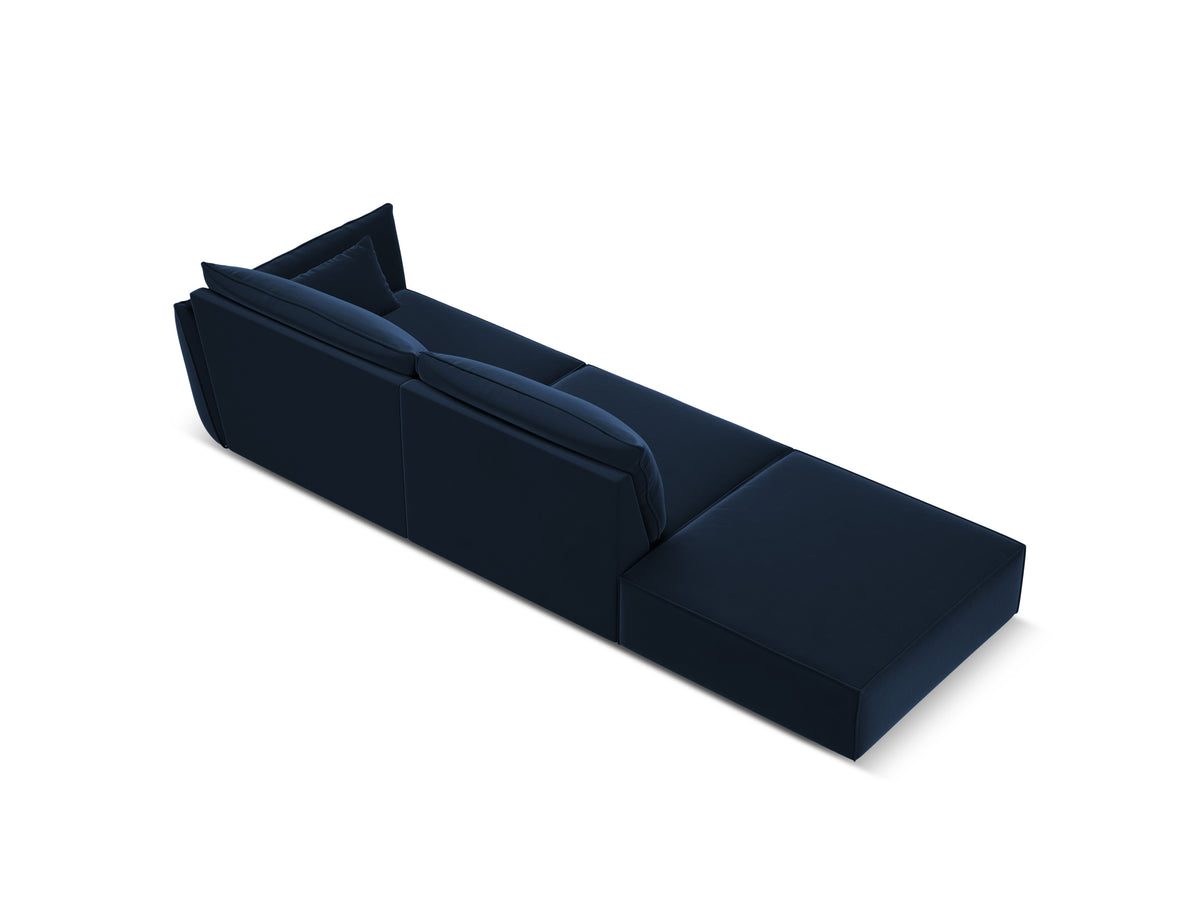 Sofa sametová levostranná otevřená VANDA granátová