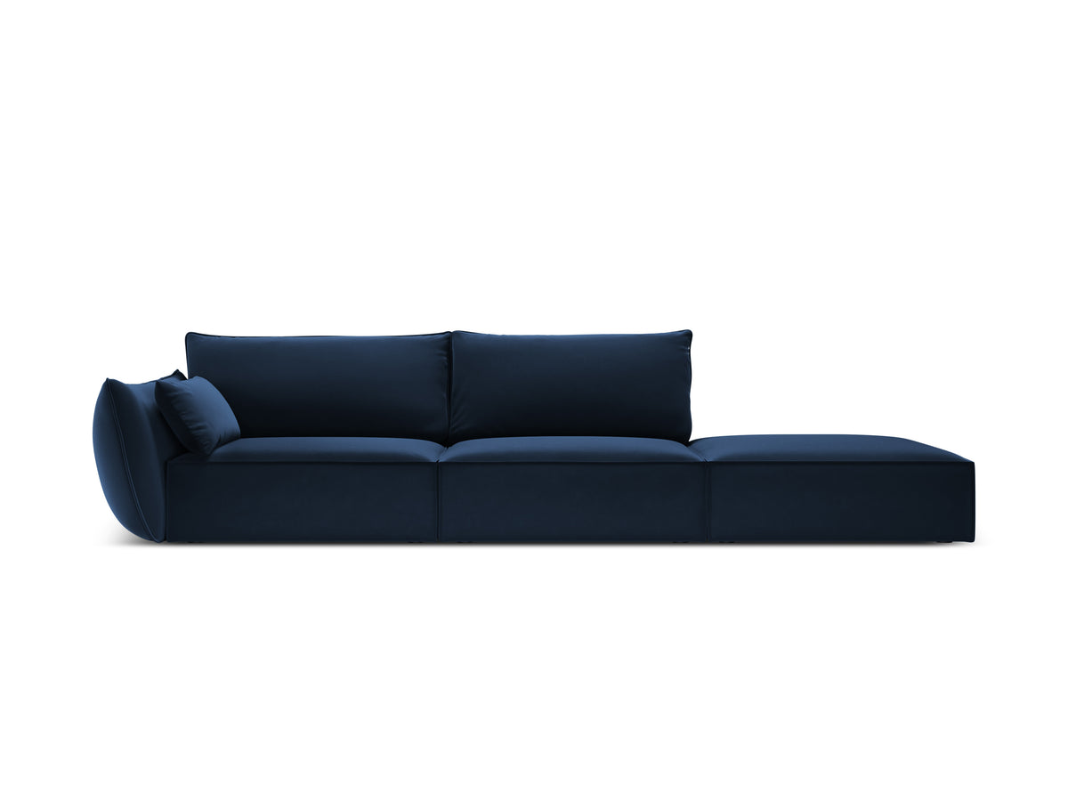 Sofa sametová pravostranná otevřená VANDA granátová