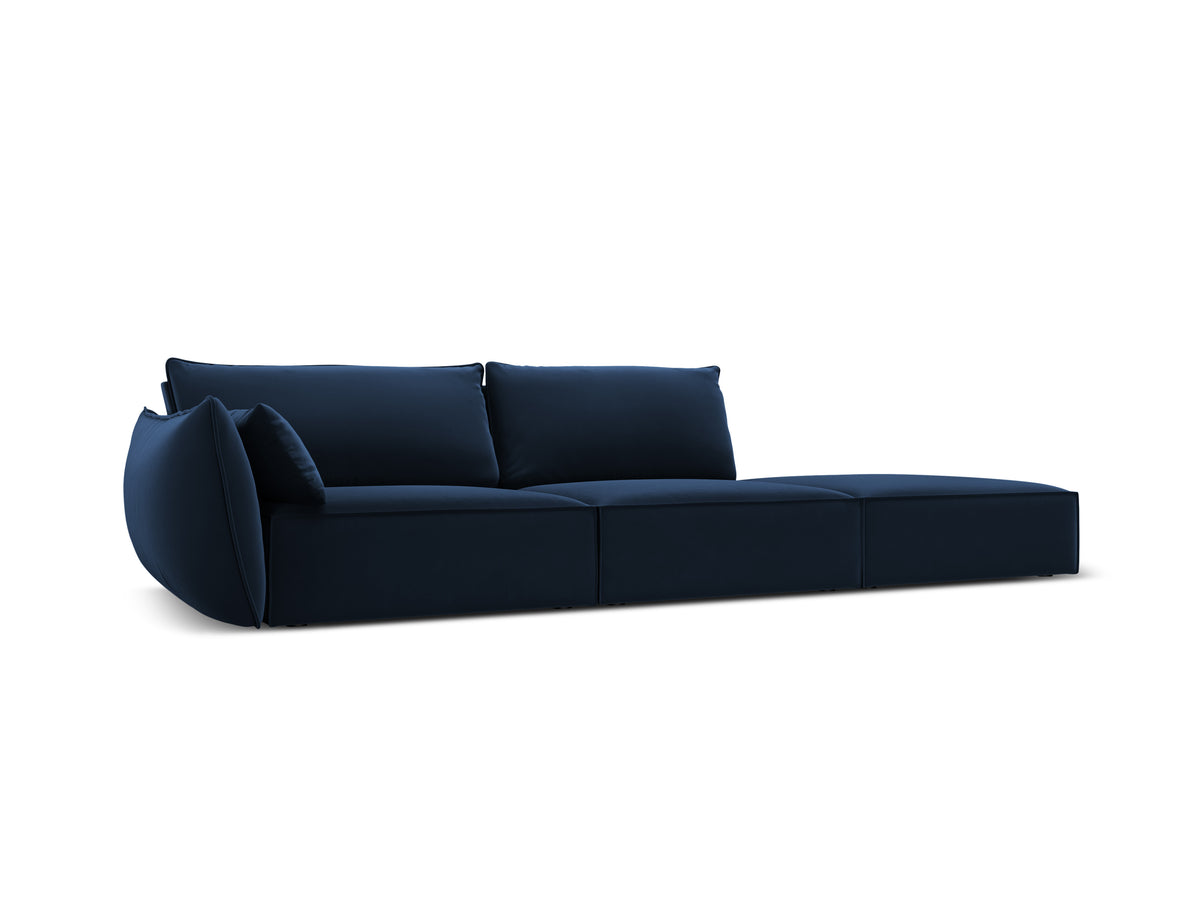Sofa sametová pravostranná otevřená VANDA granátová