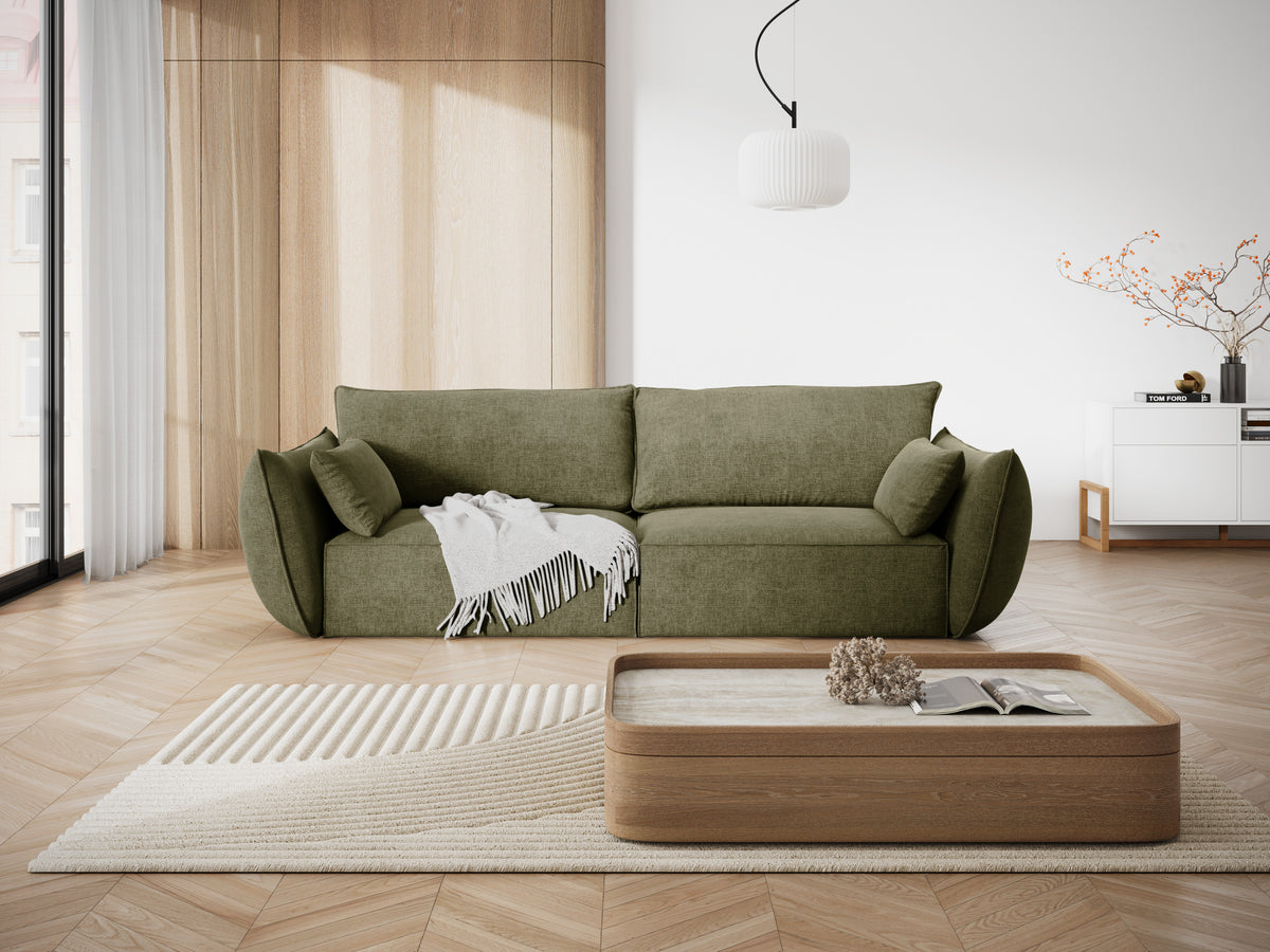 Sofa ve žakárové tkanině 3-místná VANDA zelená