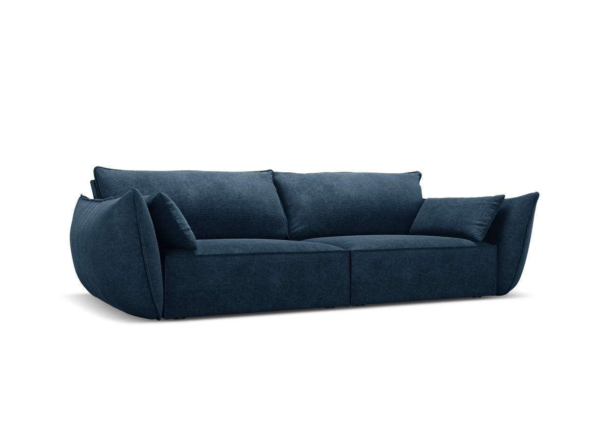 Sofa v sametové tkanině 3-místná VANDA královská modř