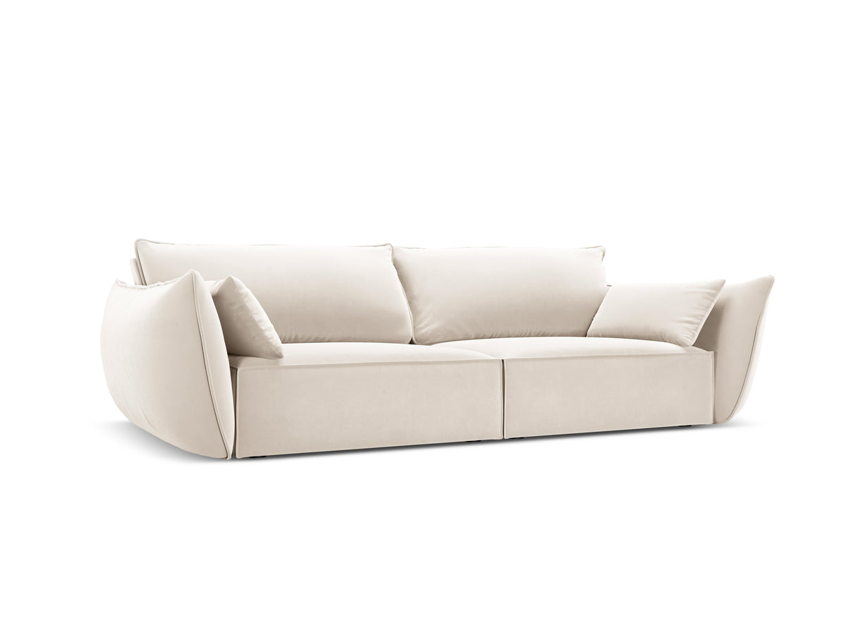 Sofa sametová 3-osobová VANDA béžová