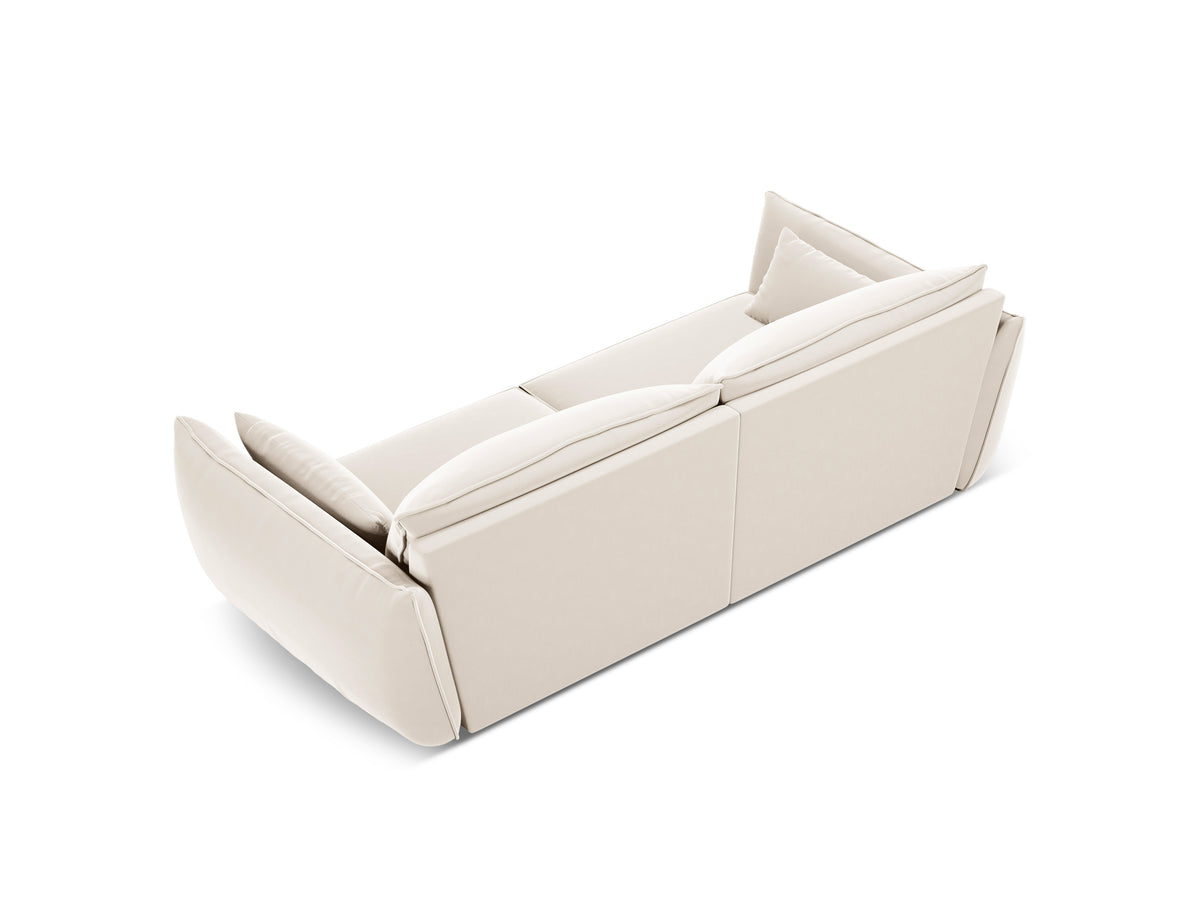Sofa sametová 3-osobová VANDA béžová