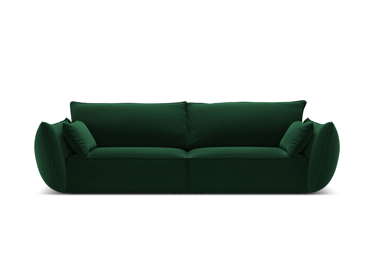 Sofa sametová 3-osobová VANDA lahvově zelená