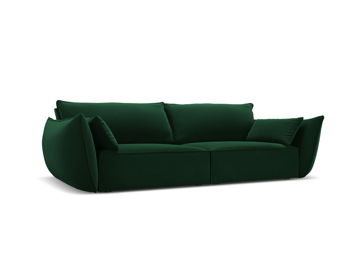 Sofa sametová 3-osobová VANDA lahvově zelená