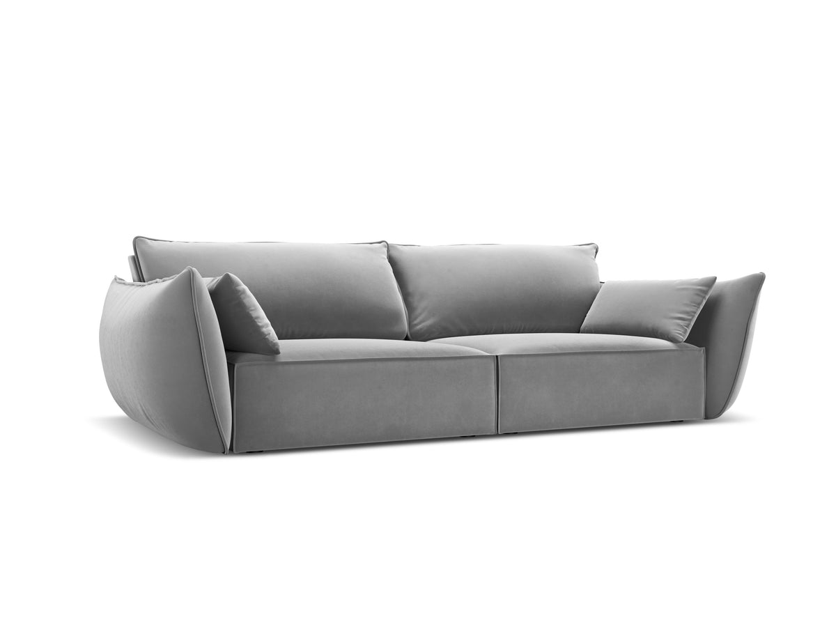 Sofa sametová 3-osobová VANDA šedá