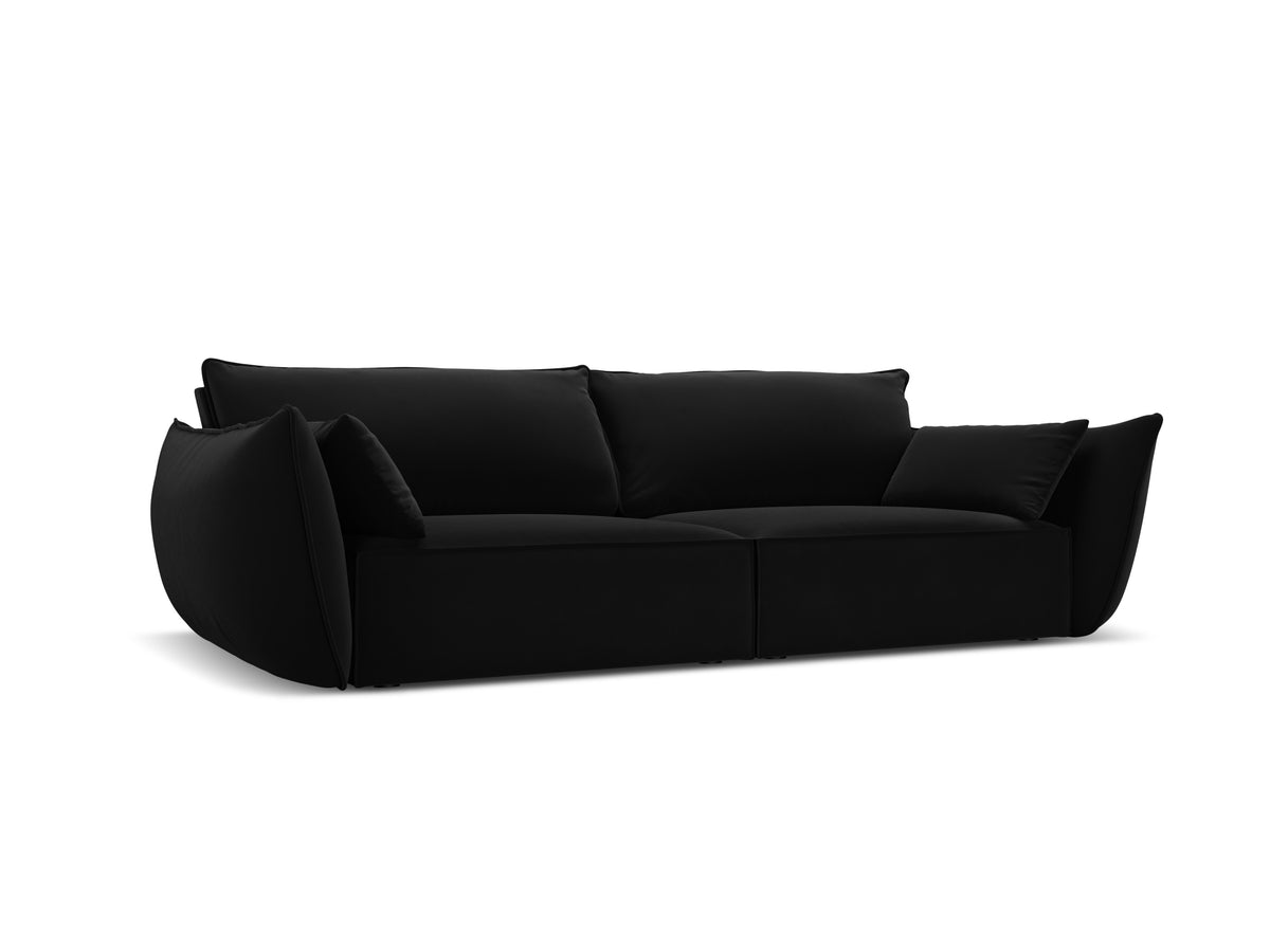 Sofa sametová 3-osobová VANDA černá