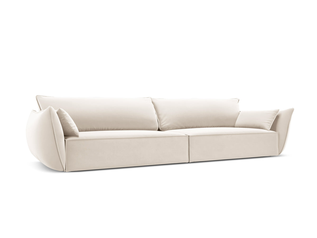 Sofa sametová 4-osobová VANDA béžová