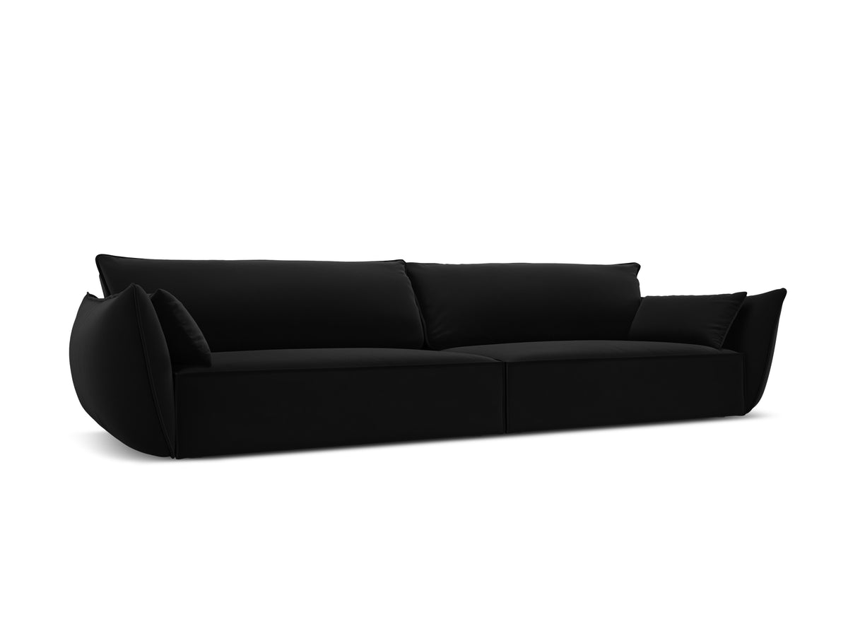 Sofa sametová 4-osobová VANDA černá