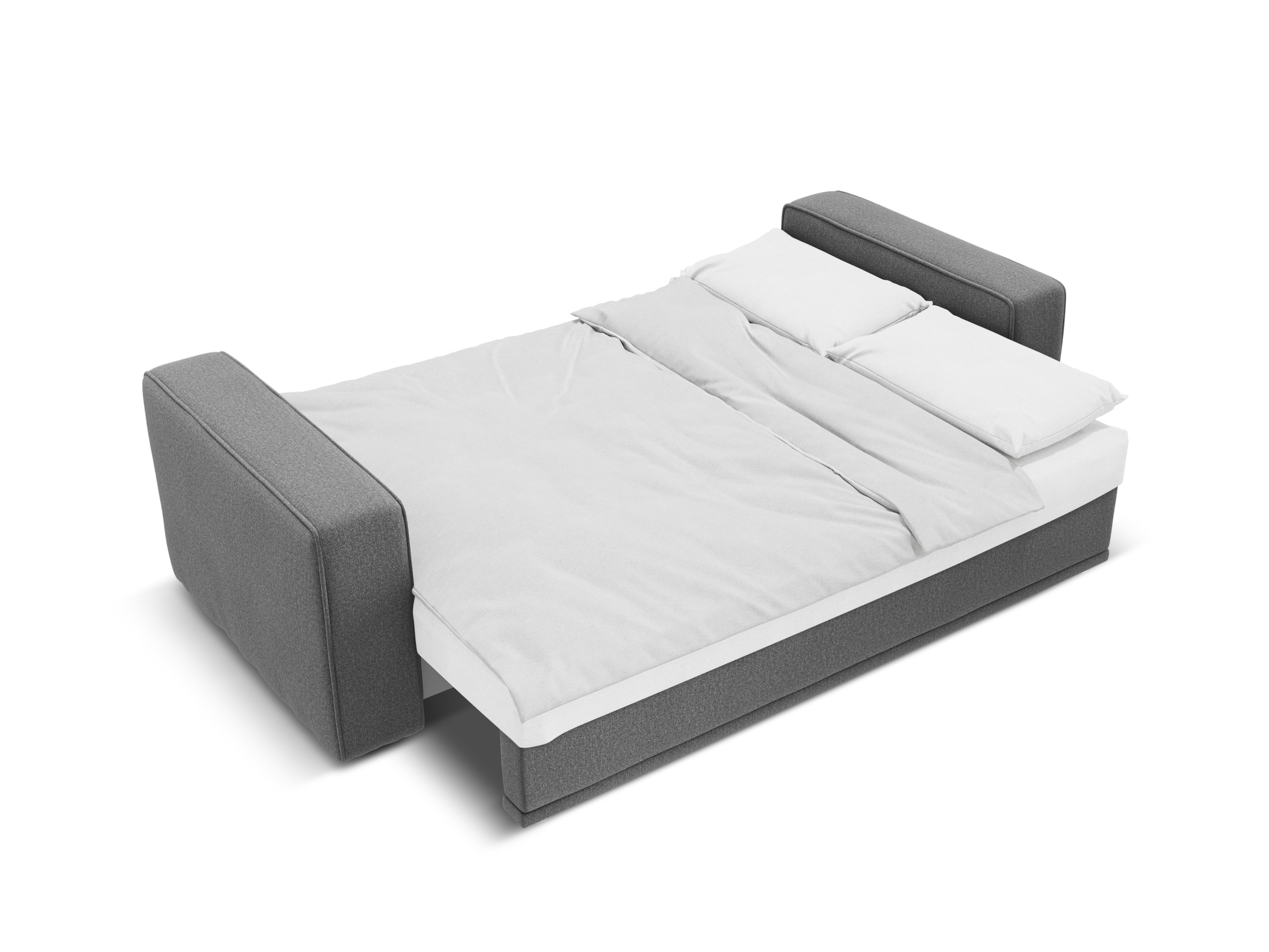 Šedý szenilový levostranný rohový gauč s funkcí spaní RIBES