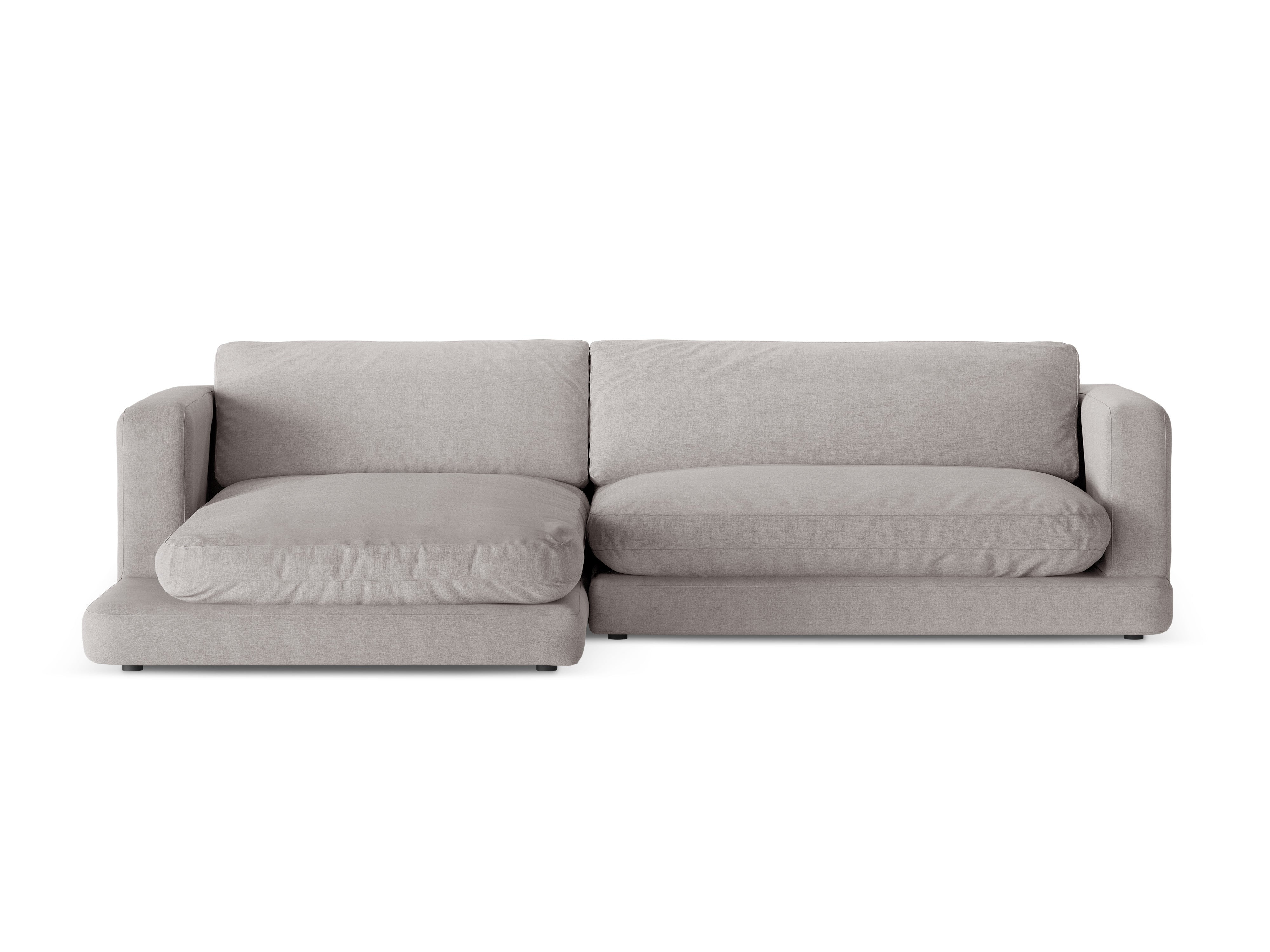 Left-sided corner sofa DAPHNE warm gray chenille