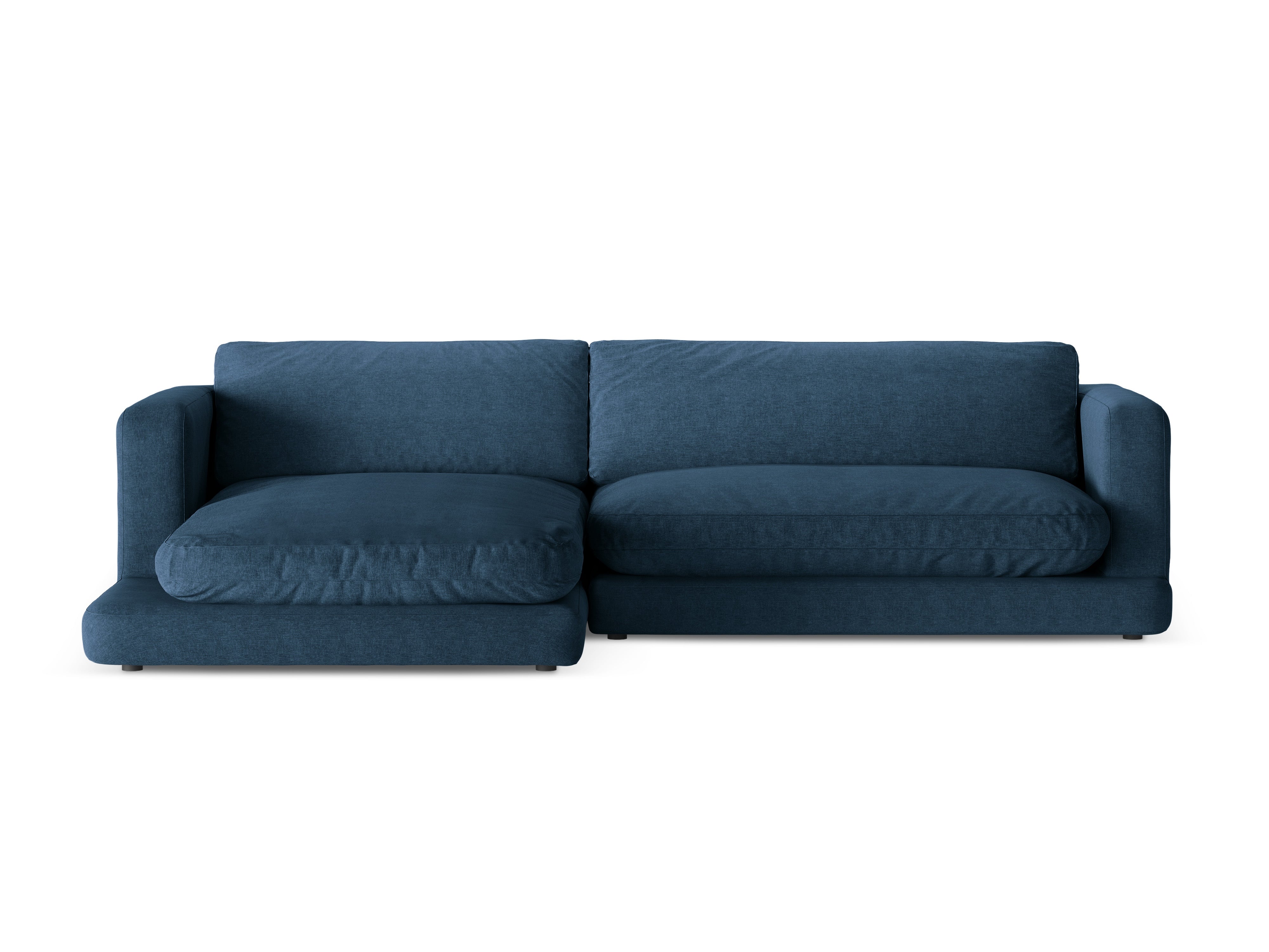 Left Corner Sofa DAPHNE Dark Blue Chenille