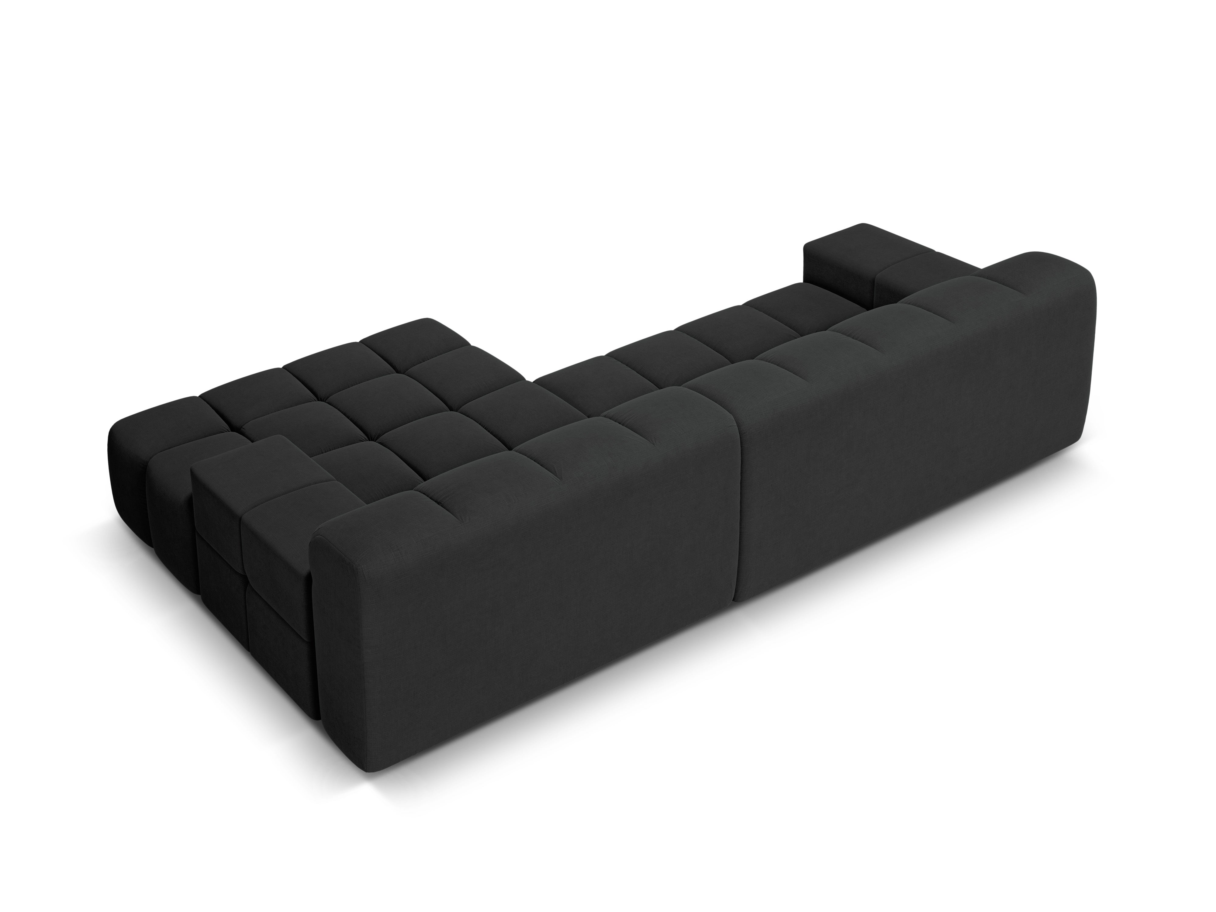 Rohová sedačka pro 3 osoby pravostranná AGAVE antracitová szenil