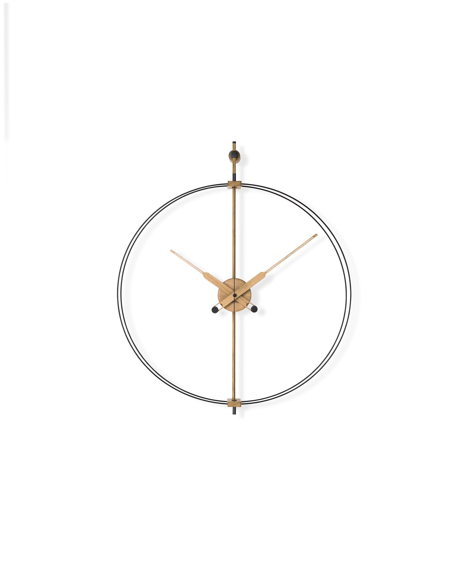 Nástěnné hodiny MINI BARCELONA PREMIUM dubové dřevo s černým povrchem