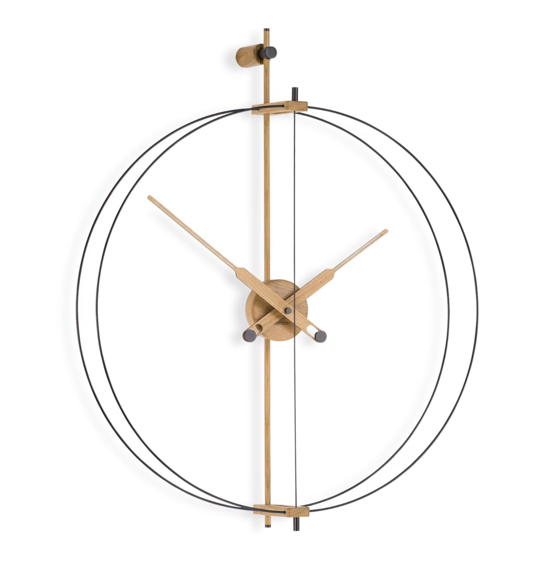 Nástěnné hodiny MINI BARCELONA PREMIUM dubové dřevo s černým povrchem