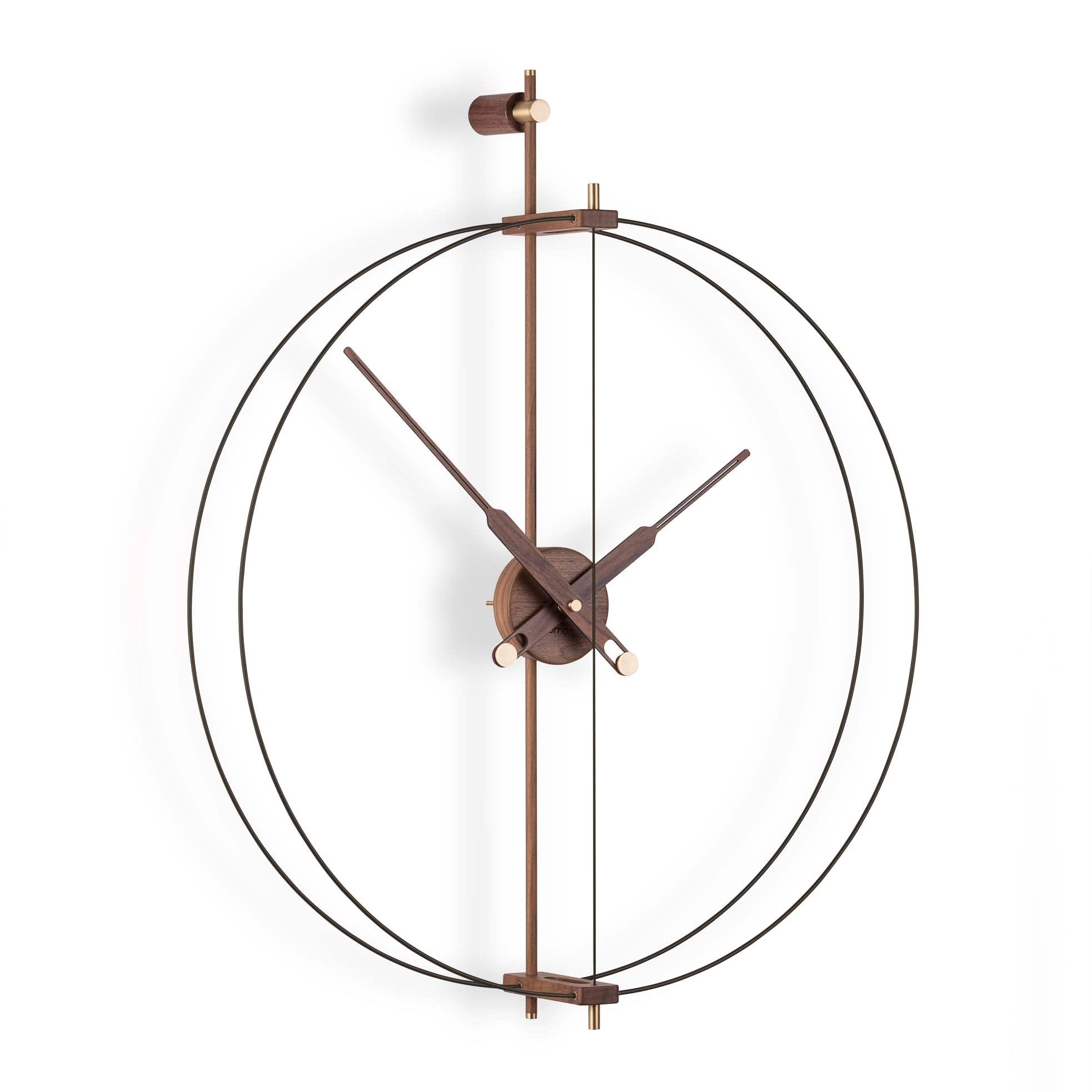 Nástěnné hodiny MINI BARCELONA PREMIUM ořechové dřevo s černým povrchem