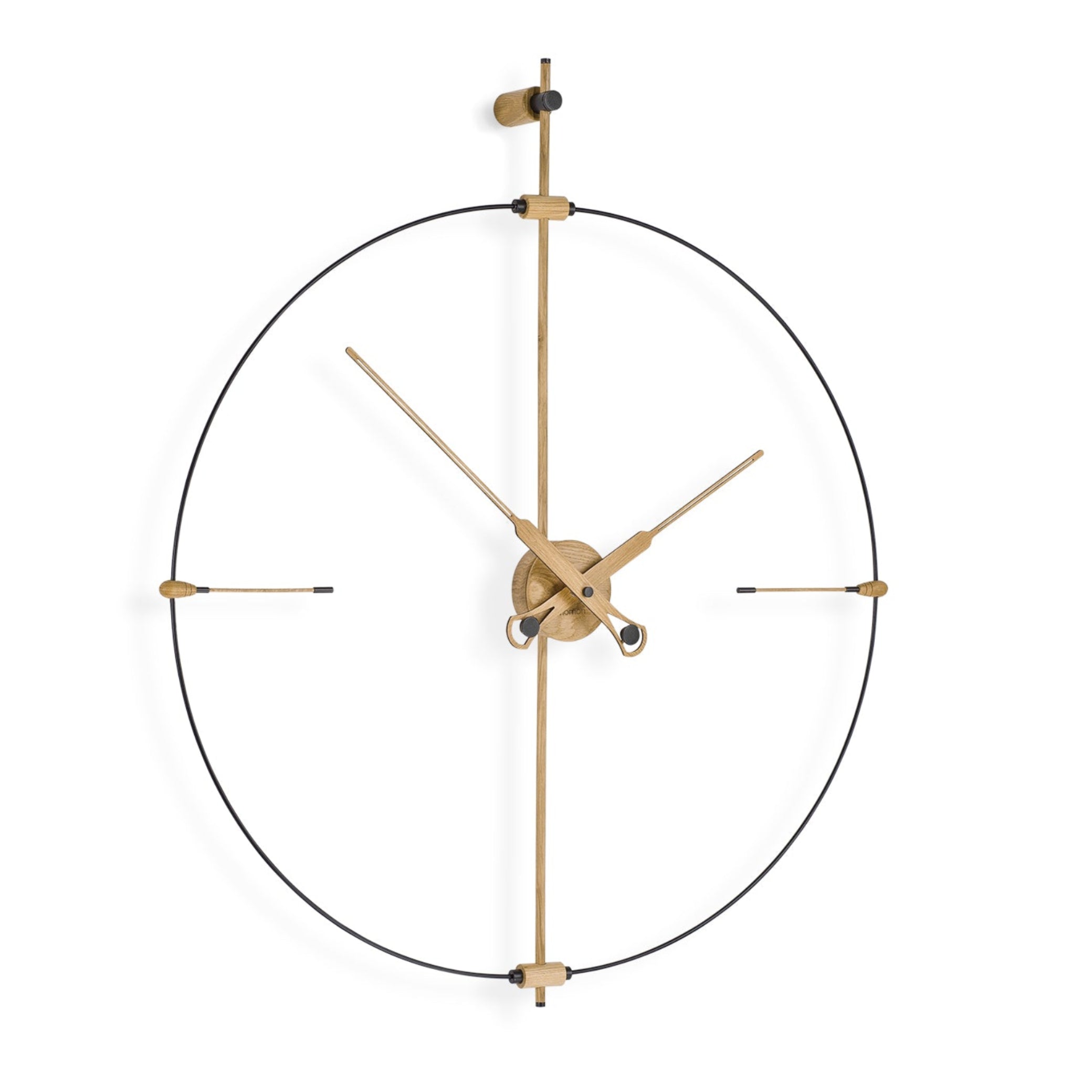 Nástěnné hodiny MINI BILBAO PREMIUM z dubového dřeva s černým povrchem