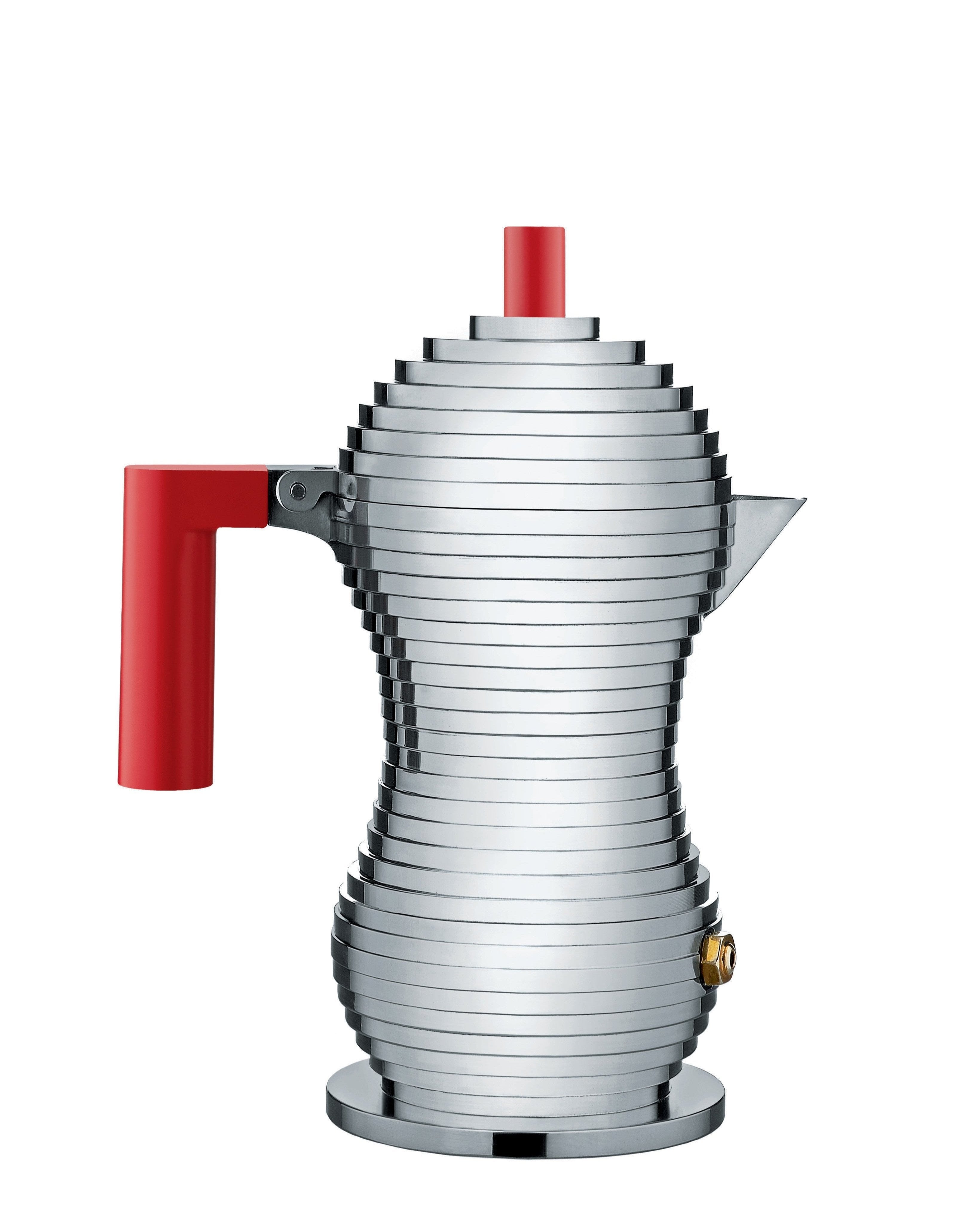 Kávovar PULCINA stříbrný s červenou