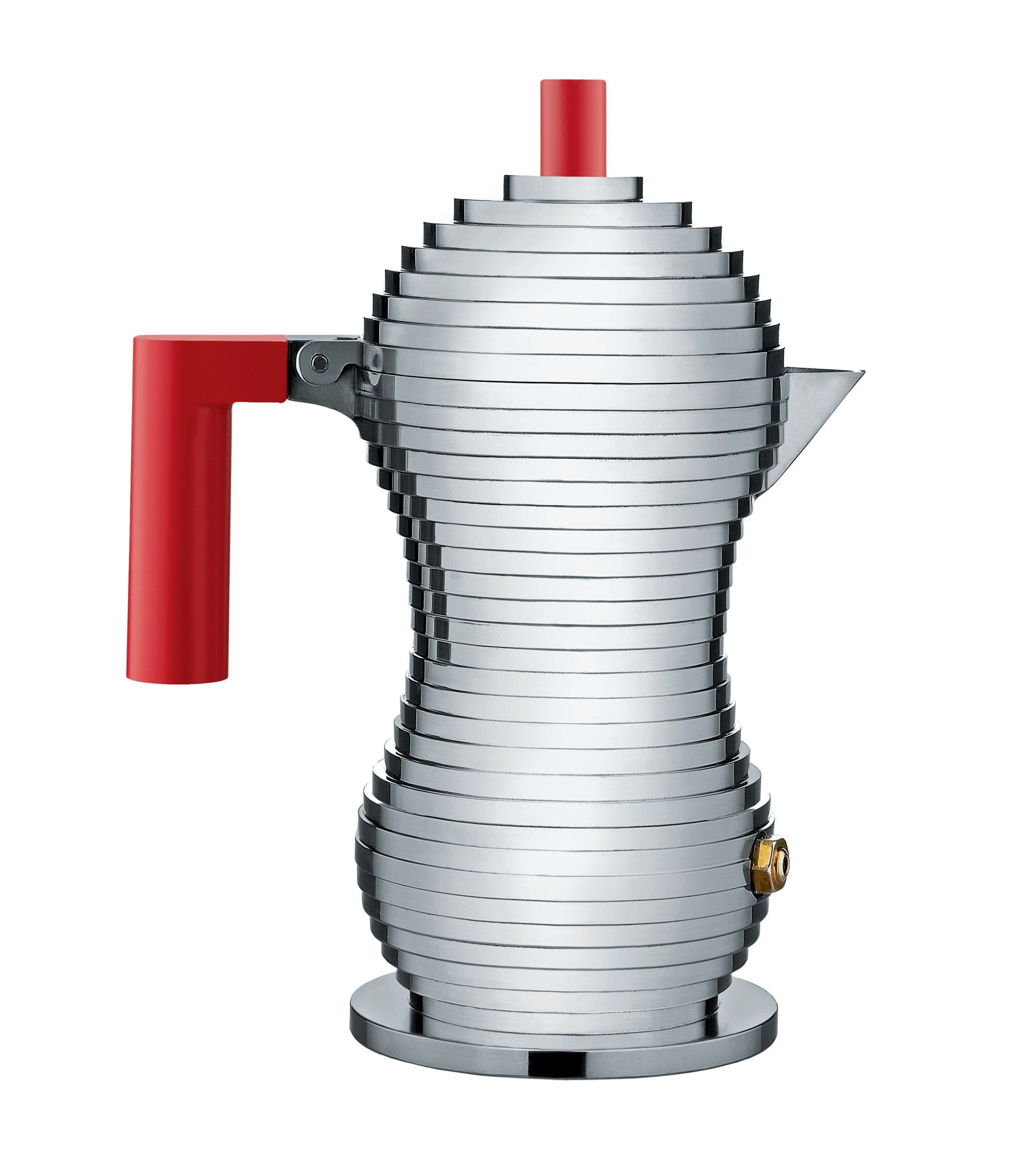 Kávovar PULCINA stříbrný s červenou