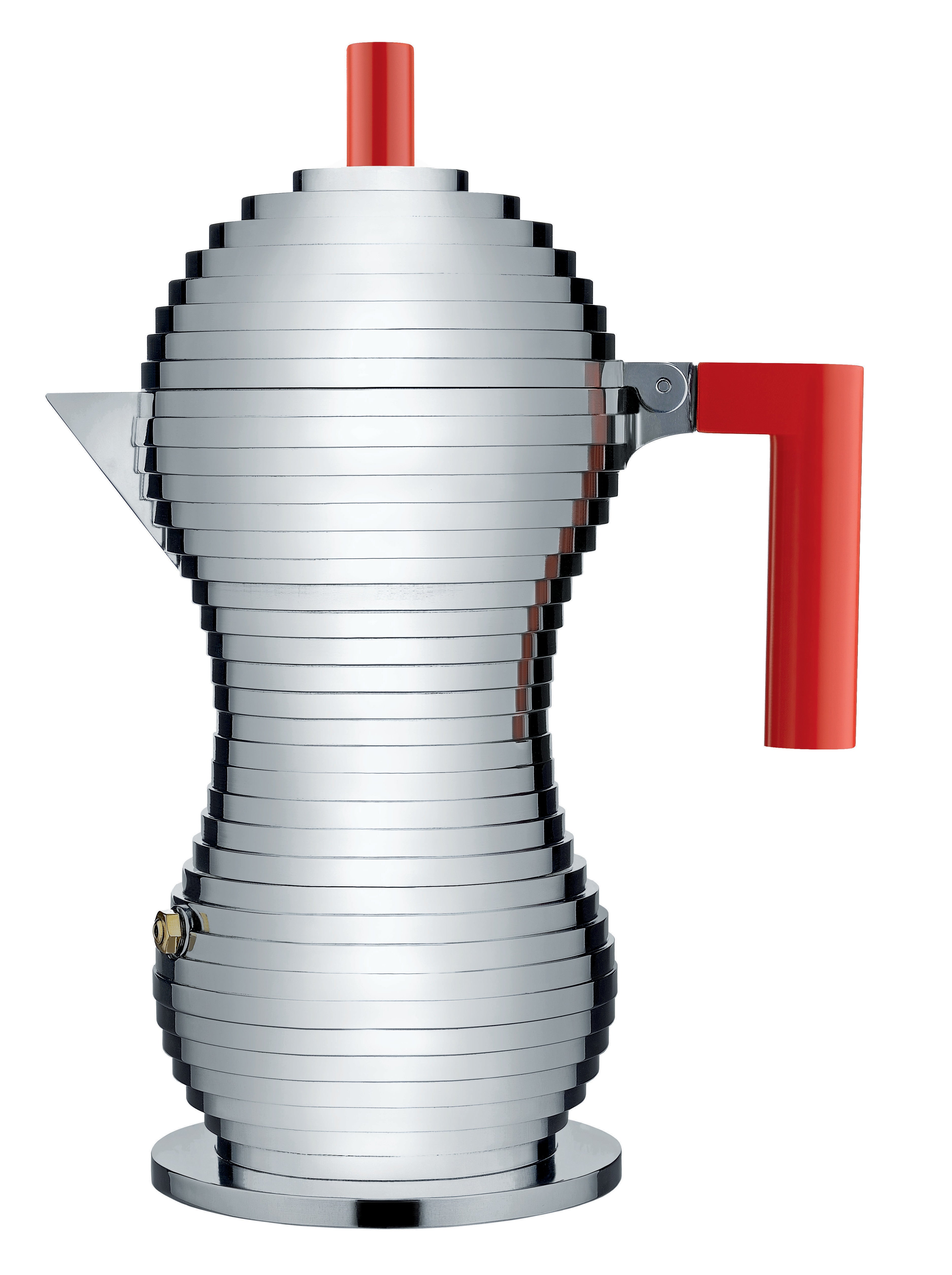 Kávovar PULCINA stříbrný s červenou