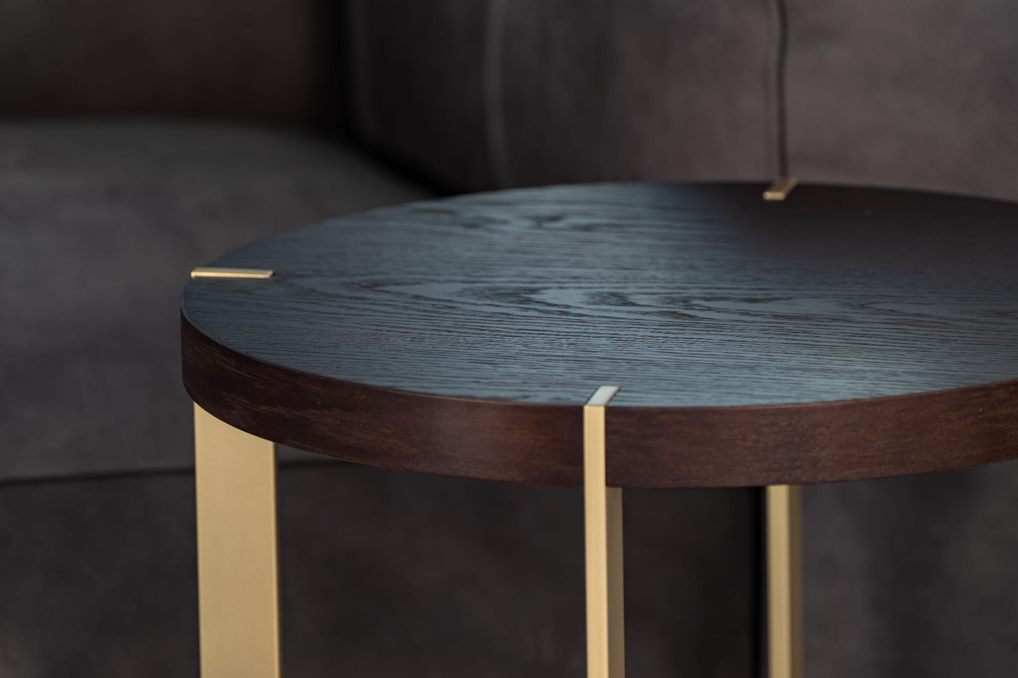 TIM brown coffee table with gold