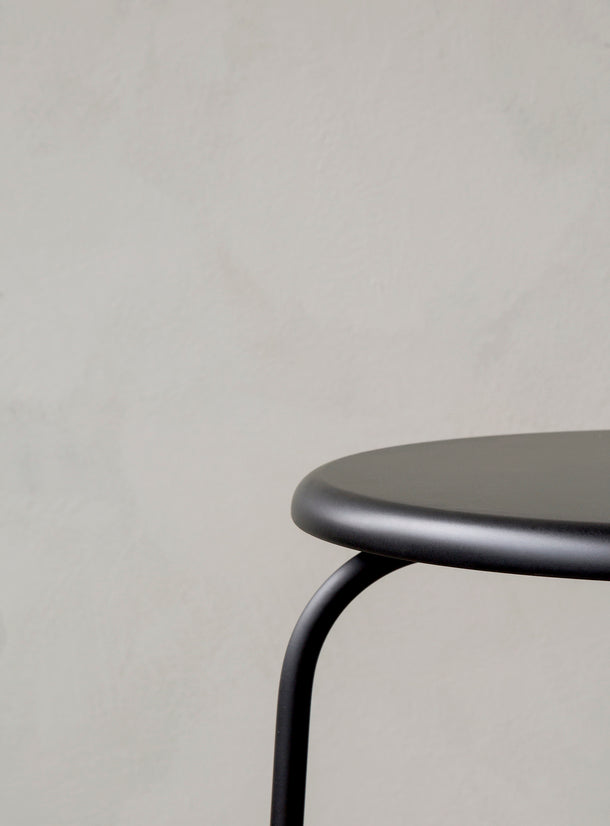 AFTEROOM stool black ash veneer with steel base