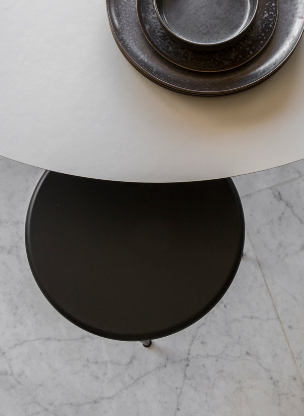 AFTEROOM stool black ash veneer with steel base