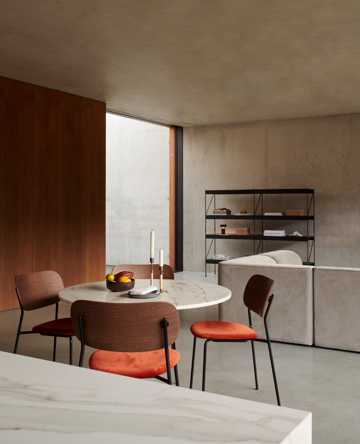 CO Chair with Oak Veneer and Black Base