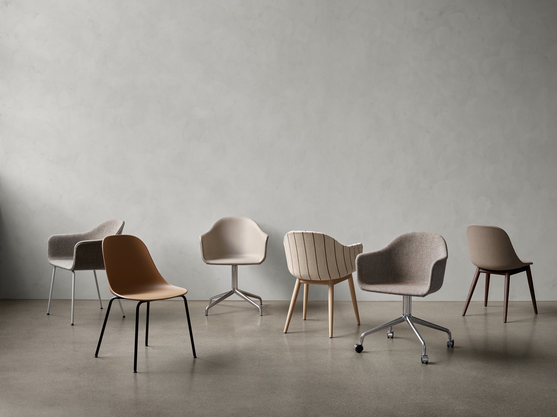 HARBOUR office chair gray leather with black base