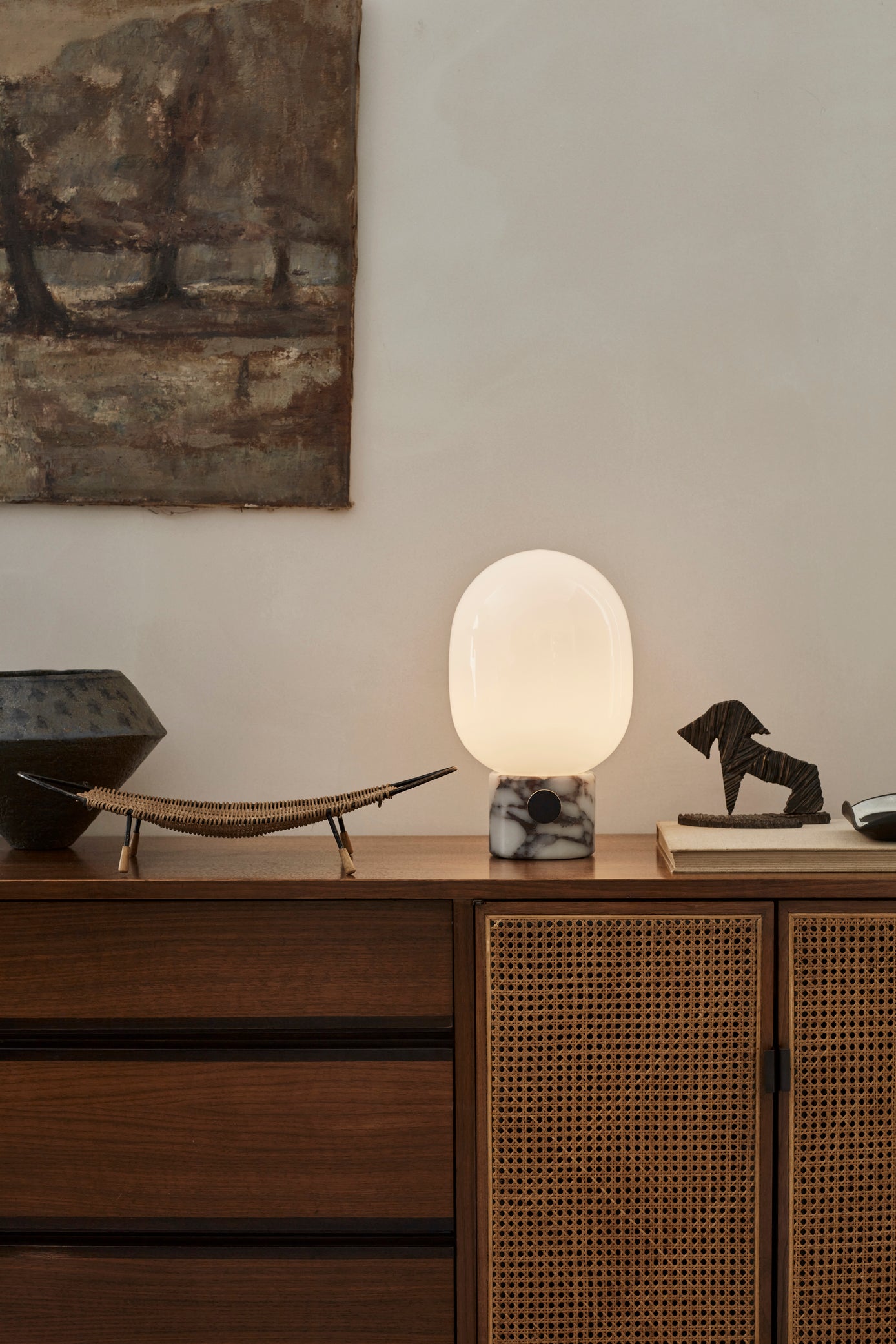 Stolní lampa JWDA bílý mramor