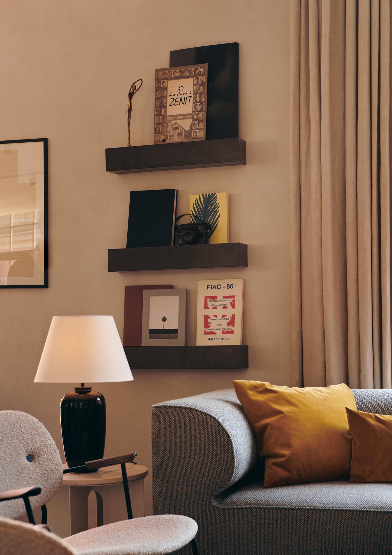 Graphite Armchair with Black Oak Backrest