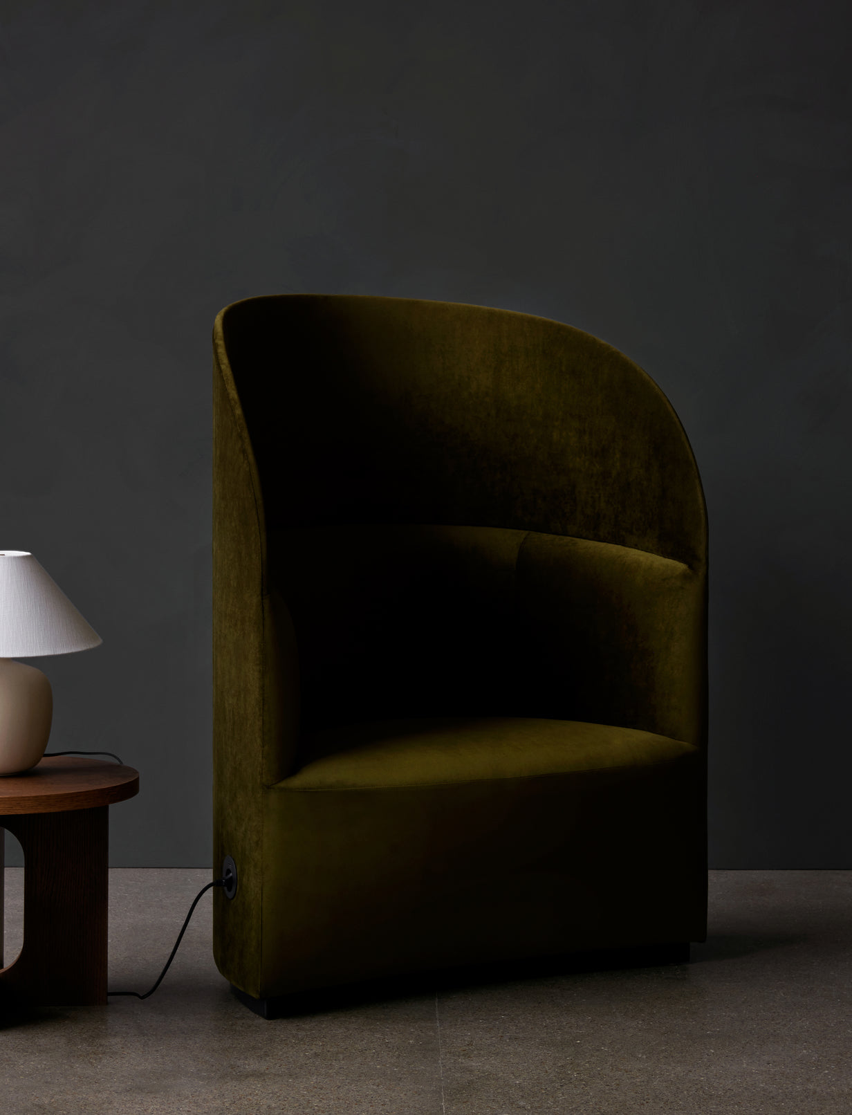 TEAROOM mustard high-back armchair