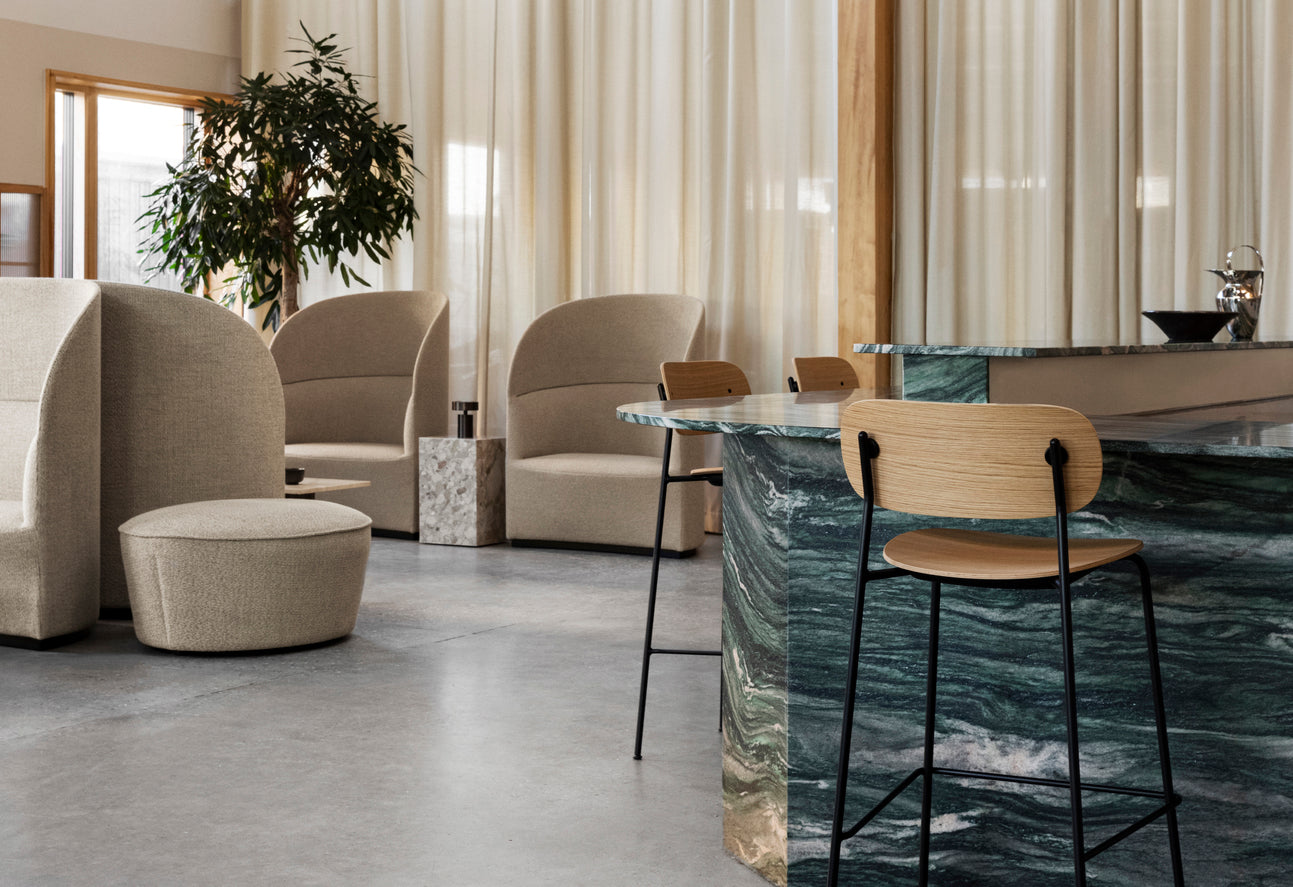 TEAROOM mustard high-back armchair