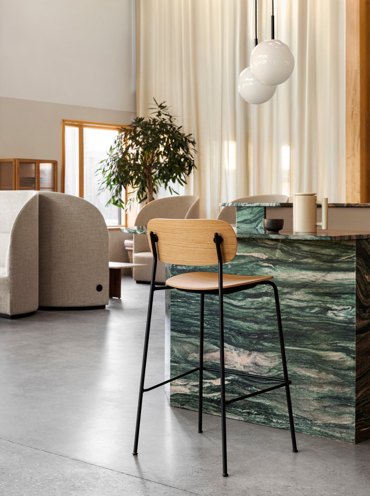 Dark Oak Veneer Stool