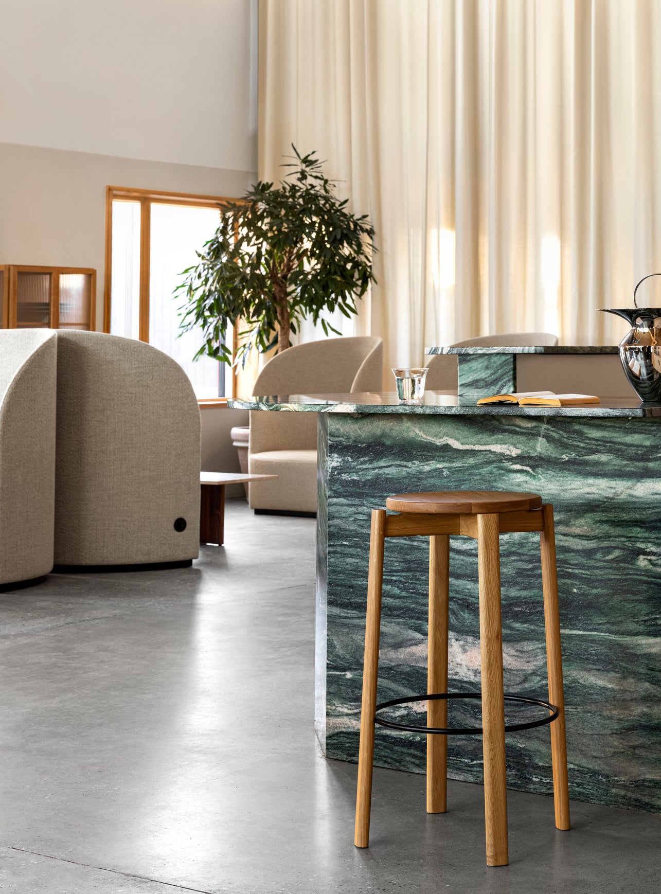 TEAROOM mustard high-back armchair