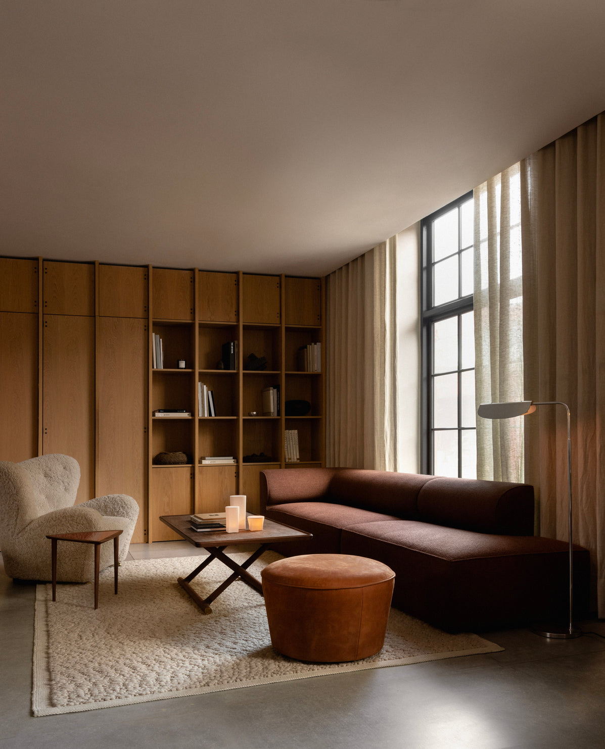 WING floor lamp polished aluminum