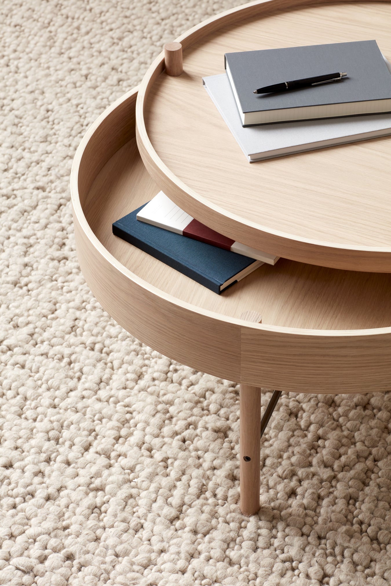 TURNING coffee table oak wood