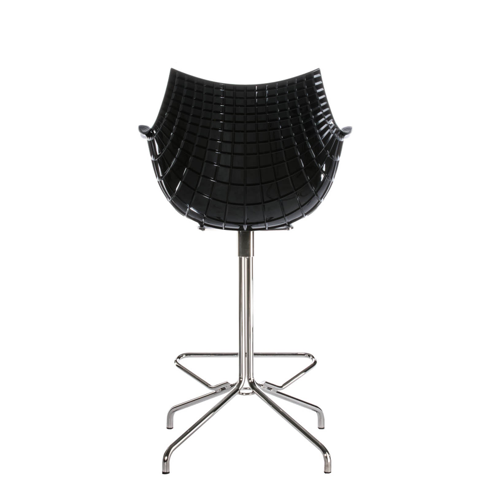 Black meridiana hoker with a chrome base