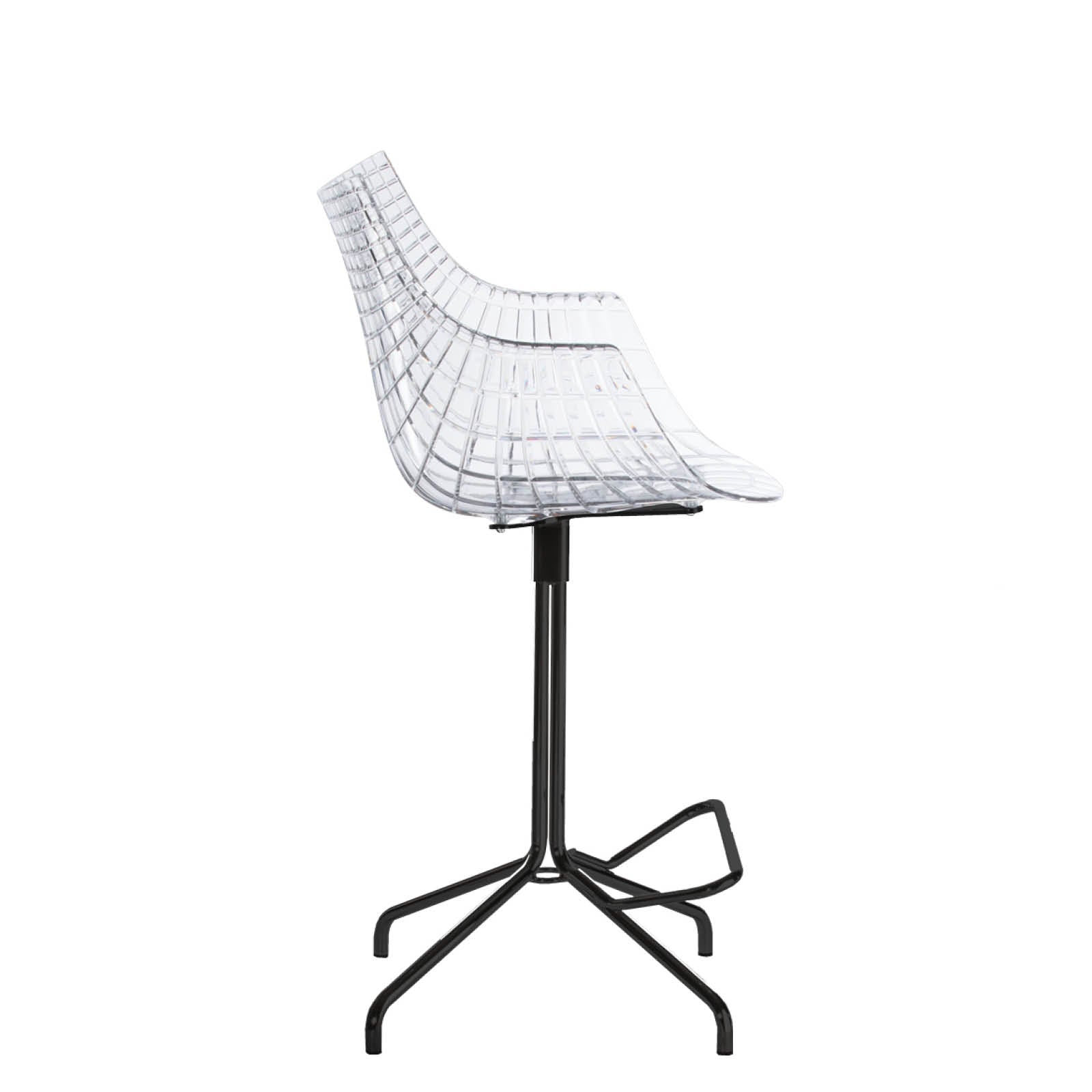 Transparent Meridiana Hocker with a black base