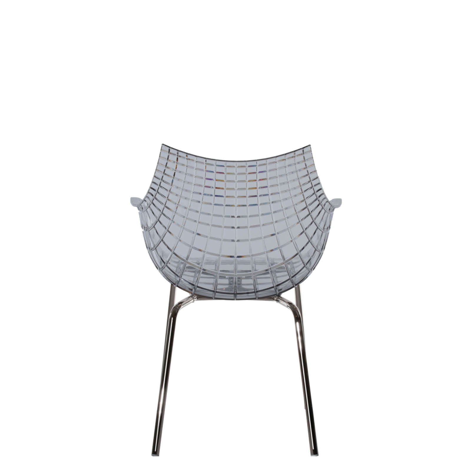 Meridiana chair smoked with a chrome base
