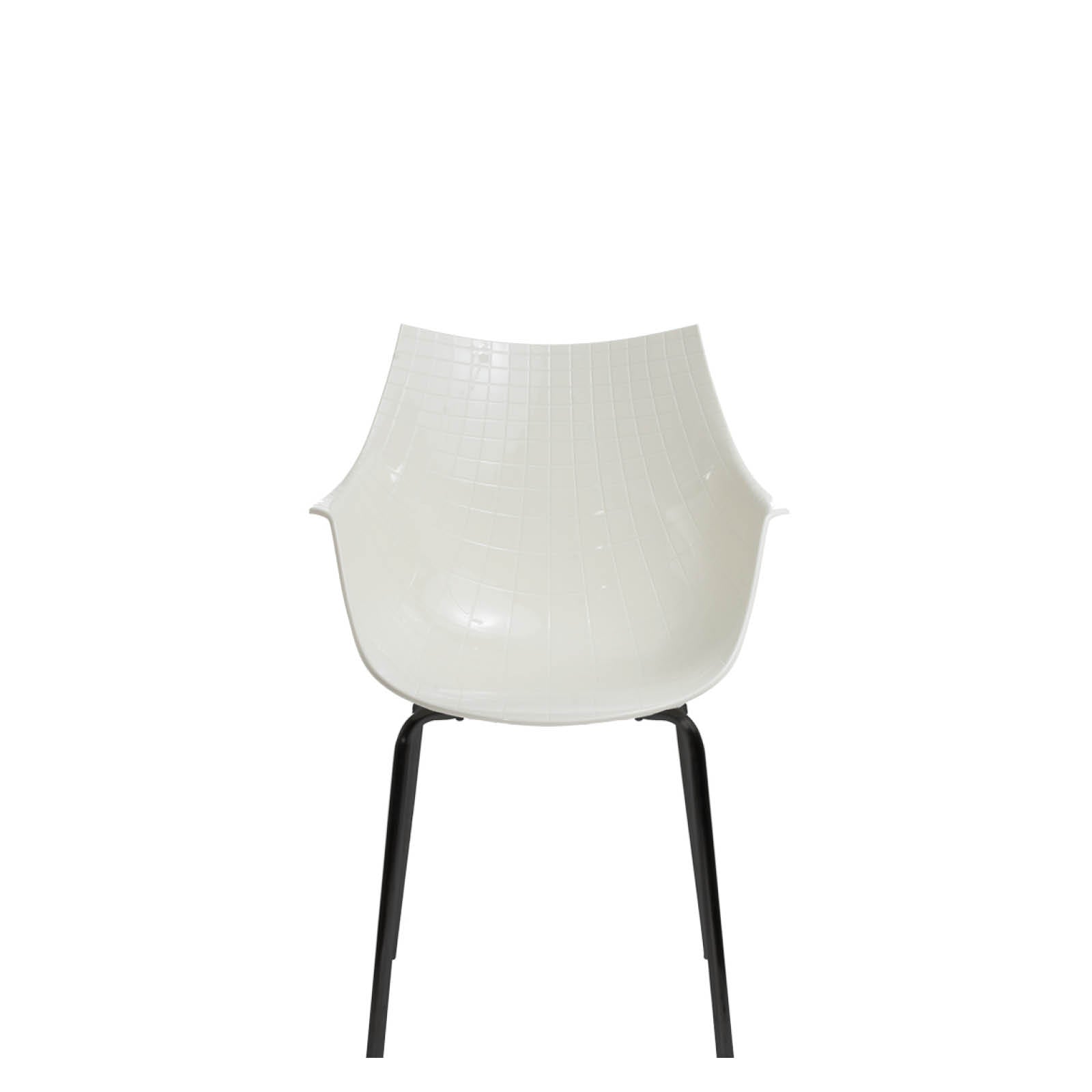 Meridiana white chair with a black base