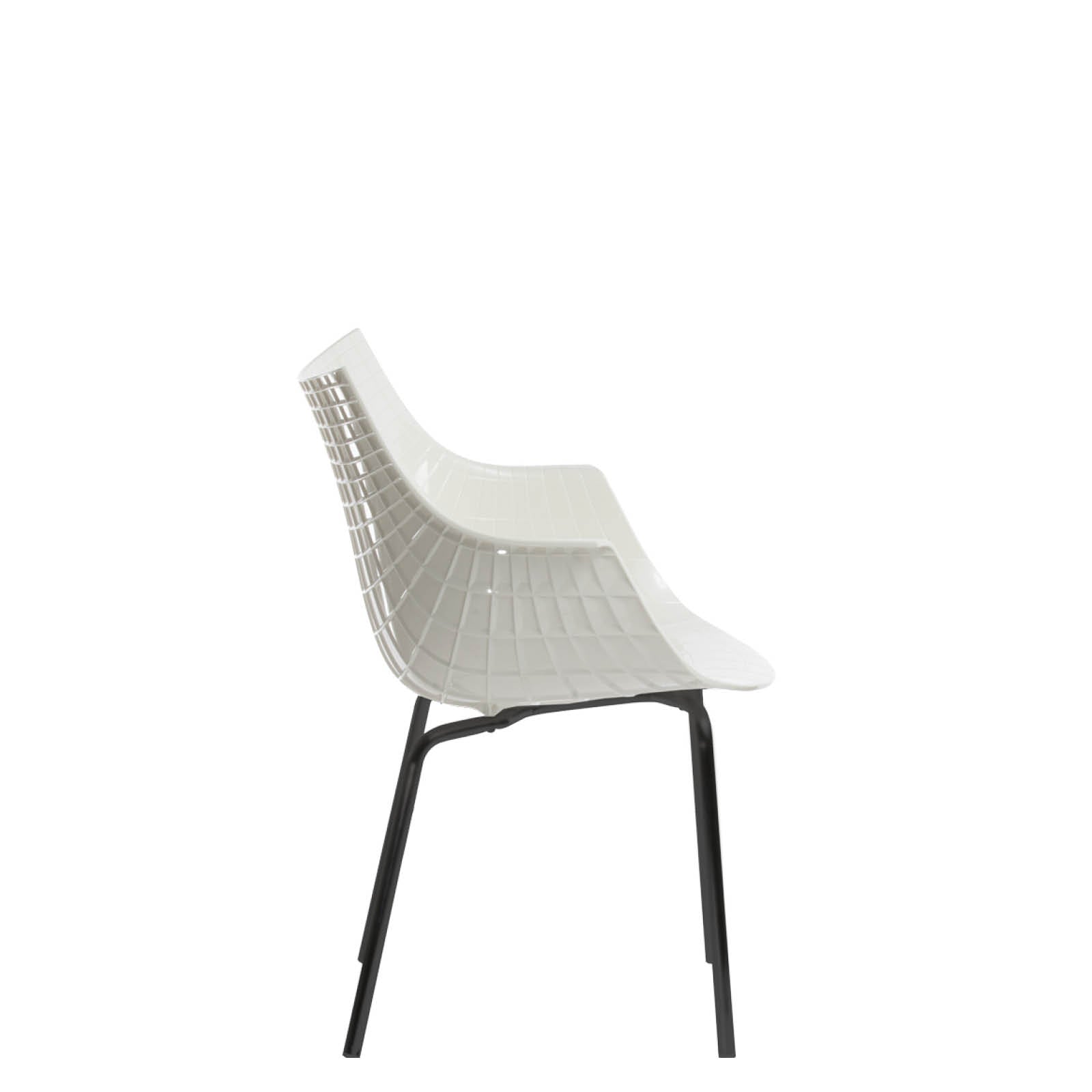 Meridiana white chair with a black base