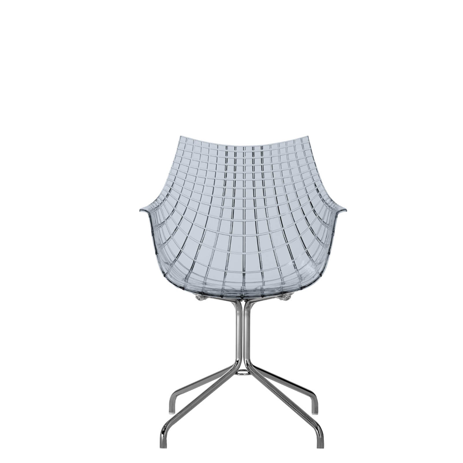 Meridiana chair smoked with a chrome base