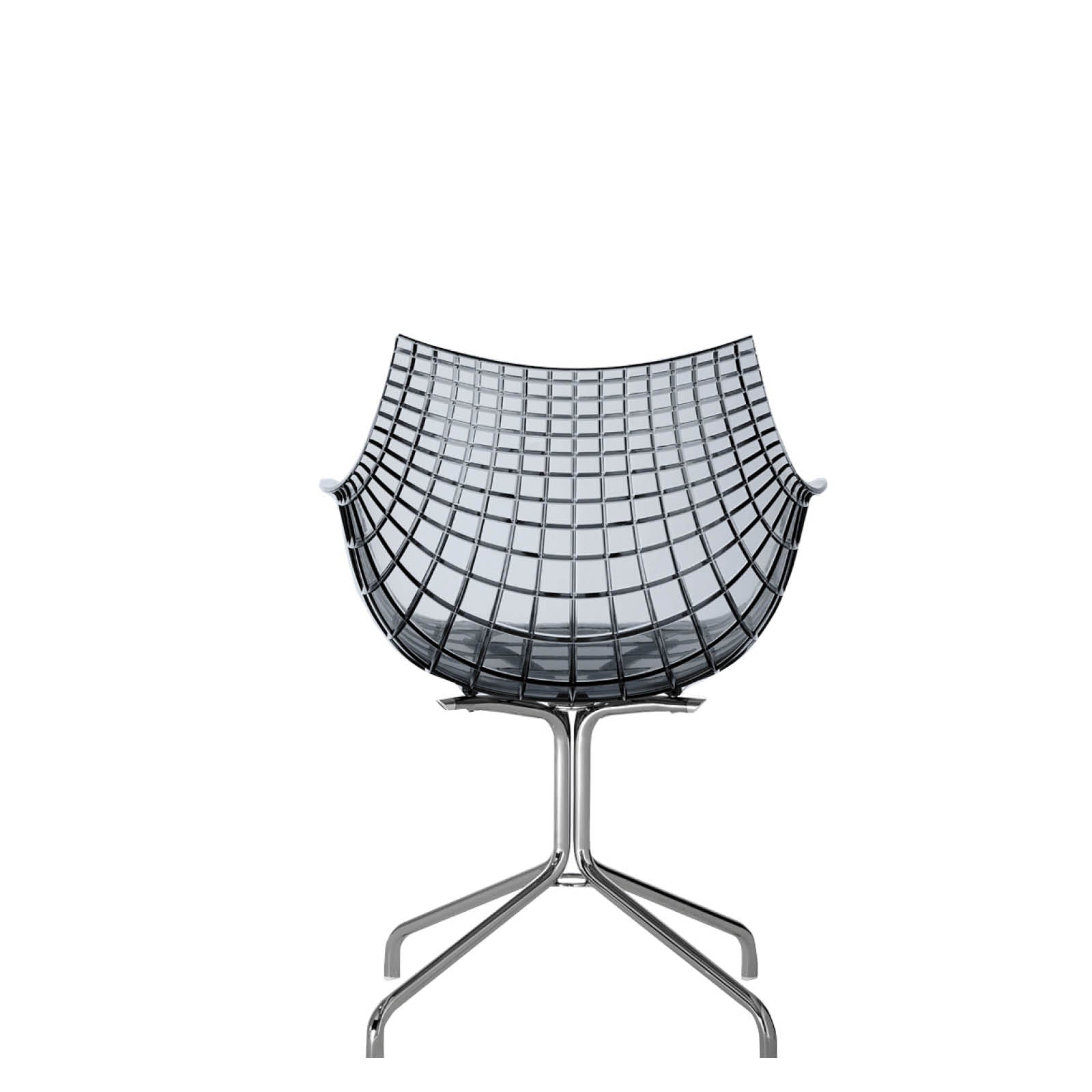 Meridiana chair smoked with a chrome base