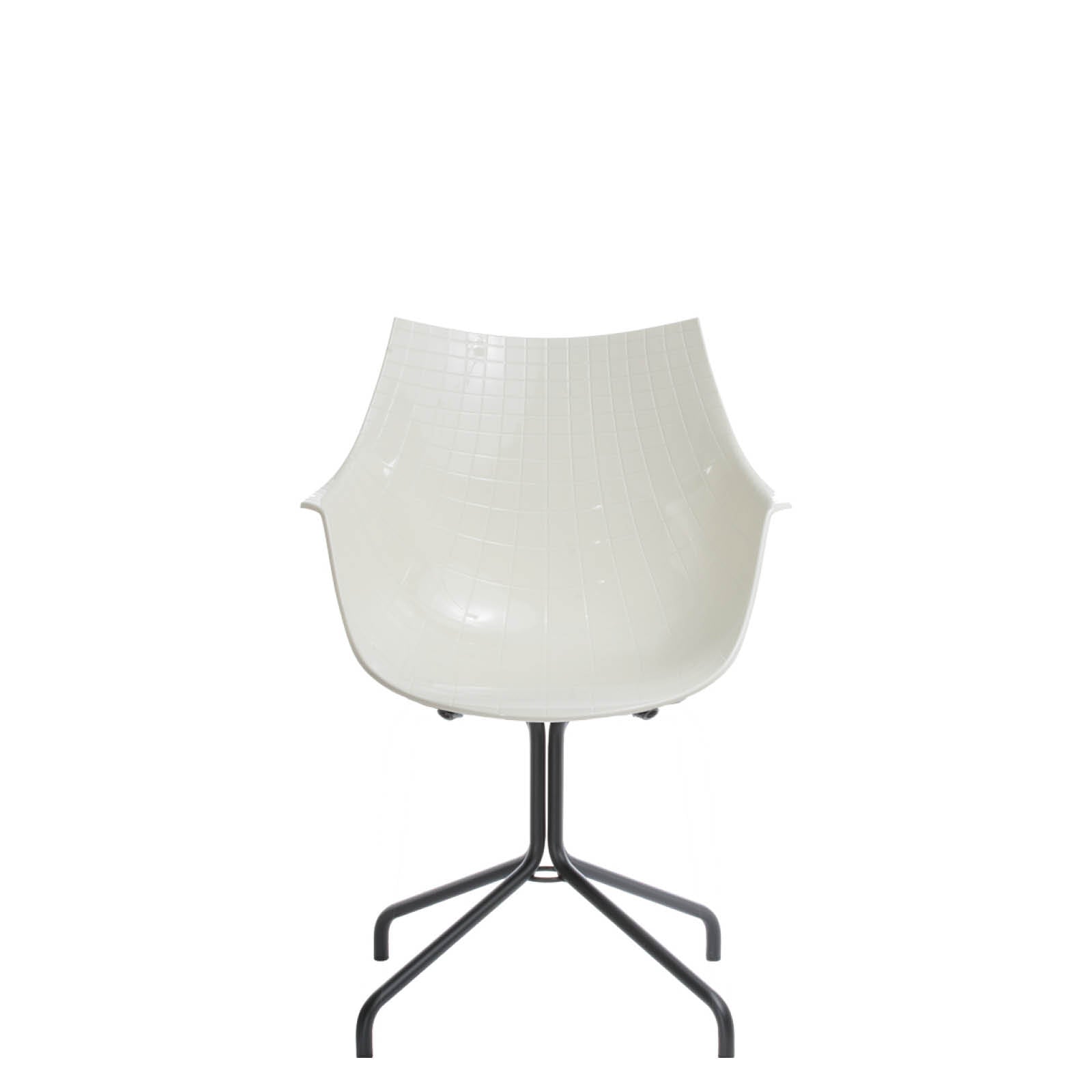 Meridiana white chair with a black base