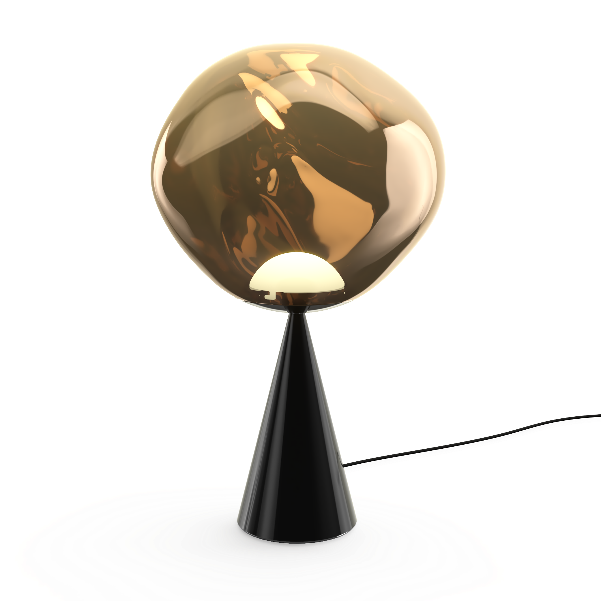 Stolní lampa MELT hnědá s černým podstavcem